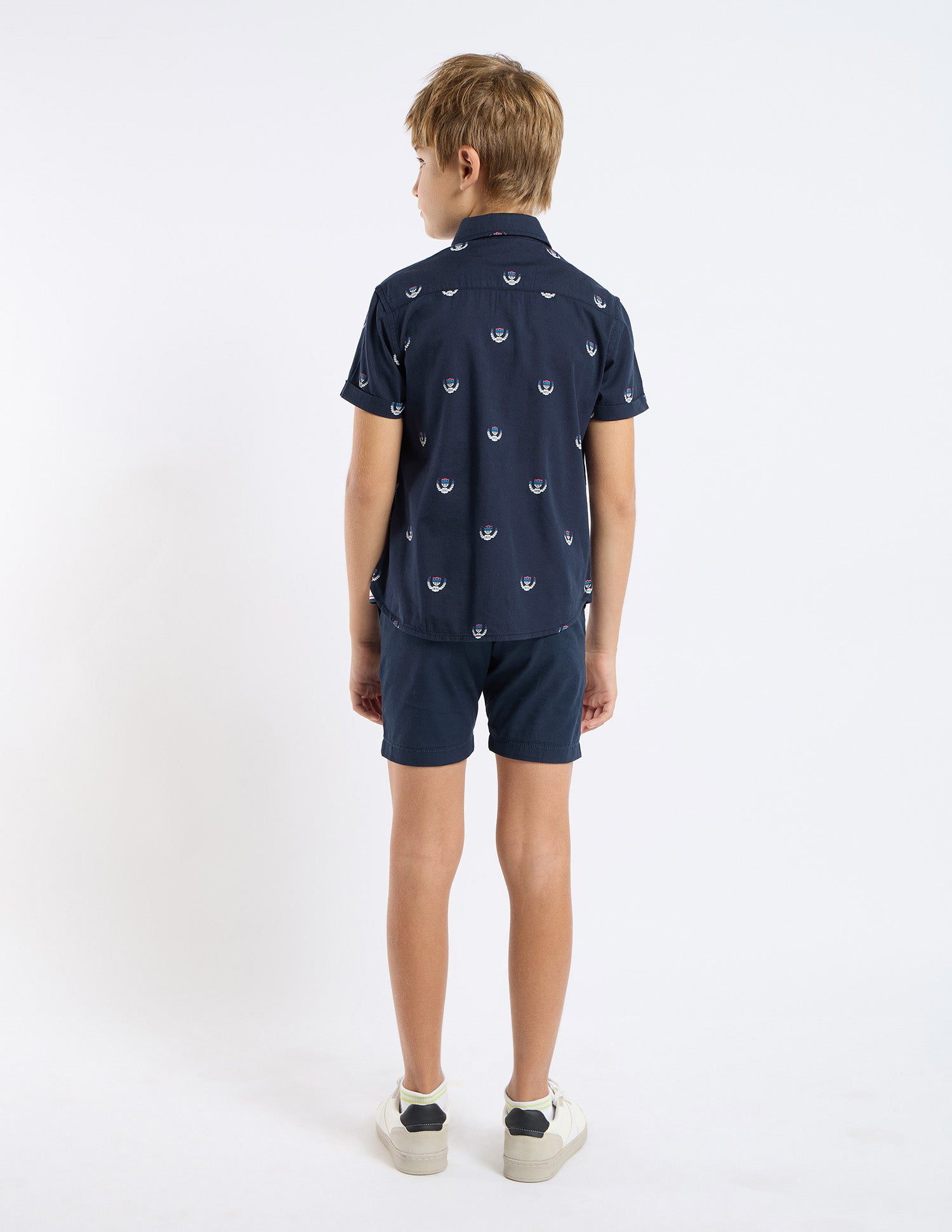 Boys Regular Fit All Over Printed Shirt Navy - U.S. POLO ASSN. | Large
