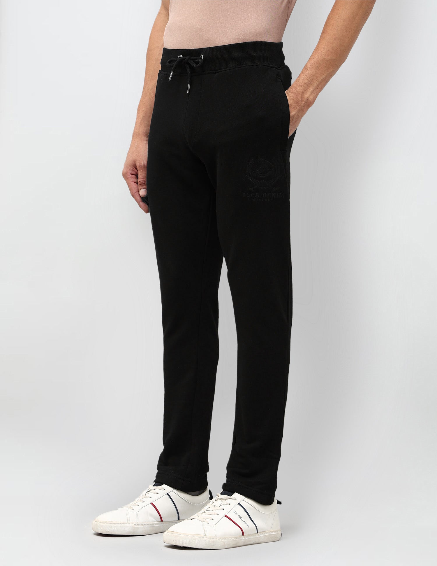 Regular Fit Solid Track Pants Black - U.S. POLO ASSN. | Large
