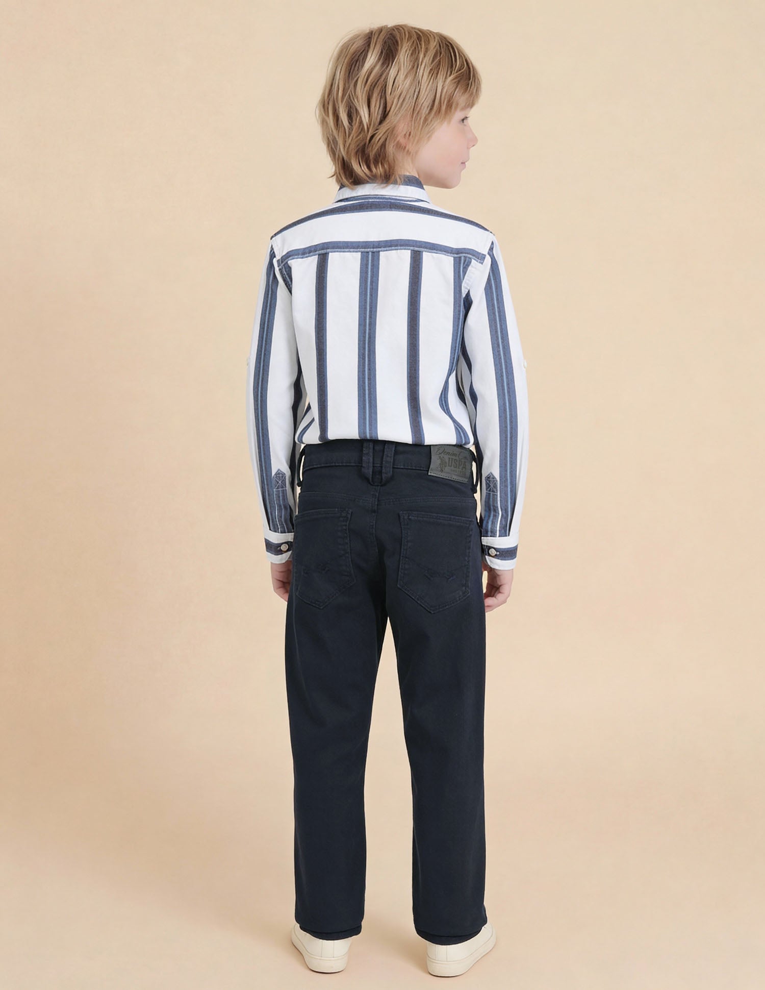 Boys Relaxed Fit Mid Rise Jeans Navy - U.S. Polo Assn. India | Large