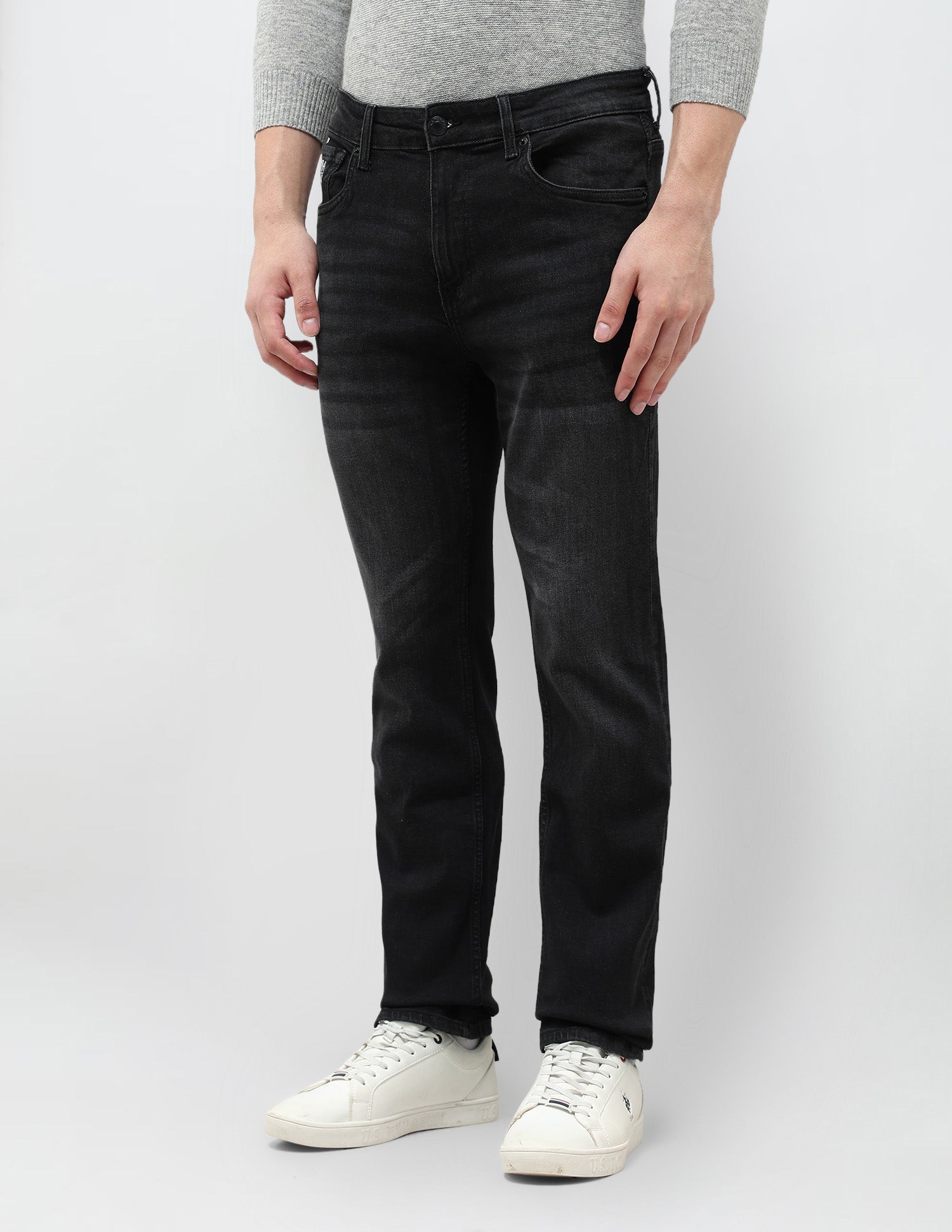 Harold Slim Straight Fit Black Jeans Black - U.S. POLO ASSN. | Large