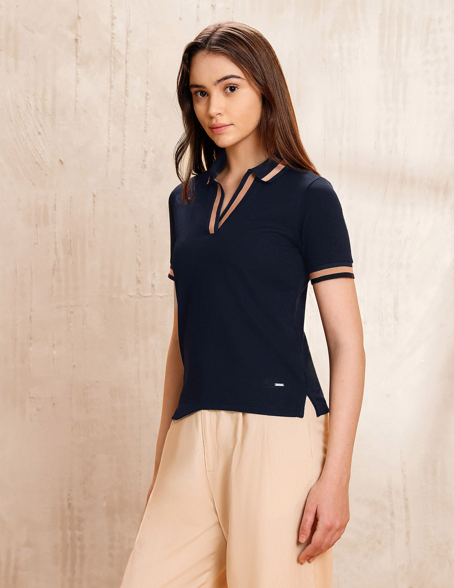 Textured Regular Fit Polo Shirt Blue - U.S. Polo Assn. India | Large