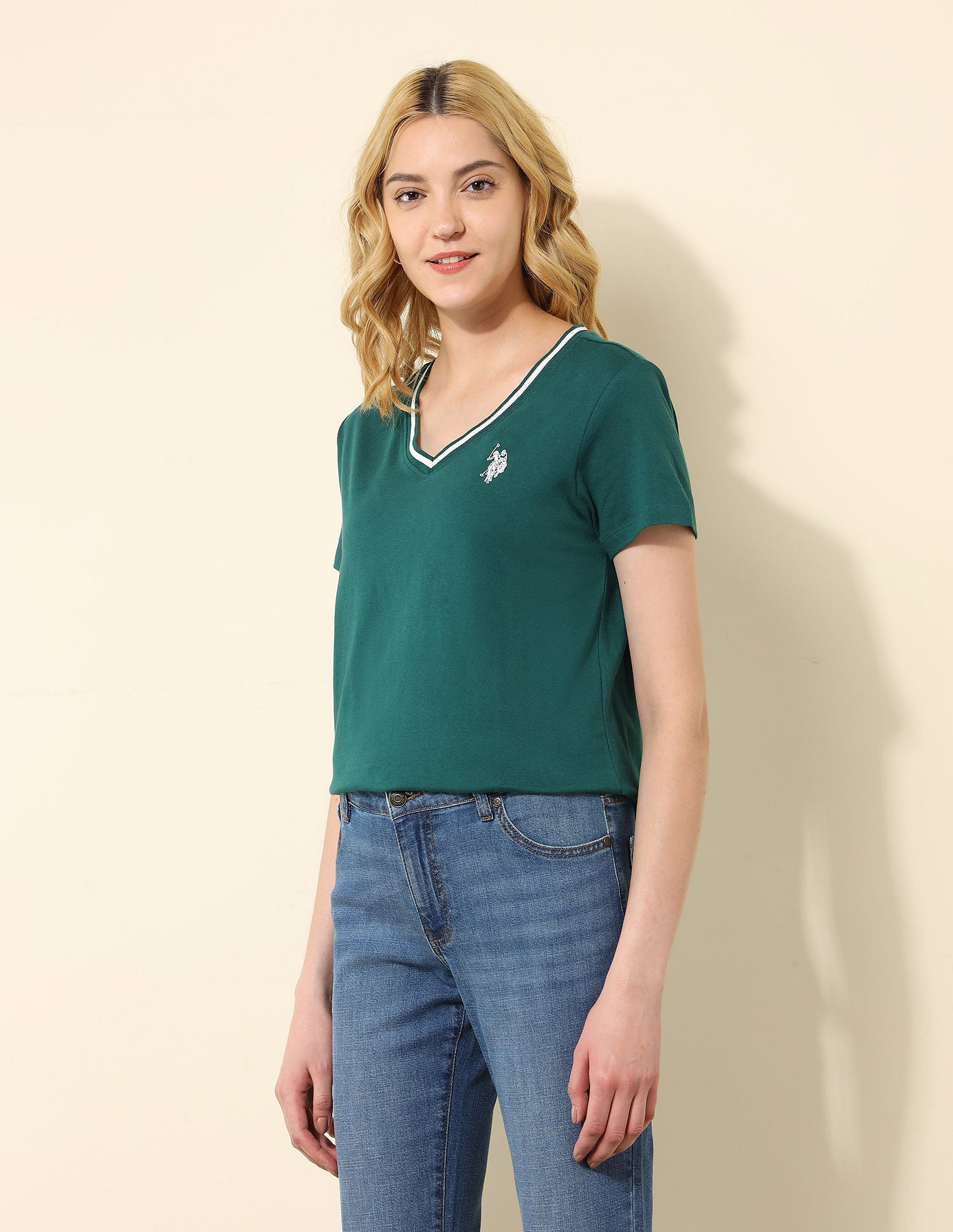 Regular Fit Solid T-Shirt Dark Green - U.S. POLO ASSN. | Large