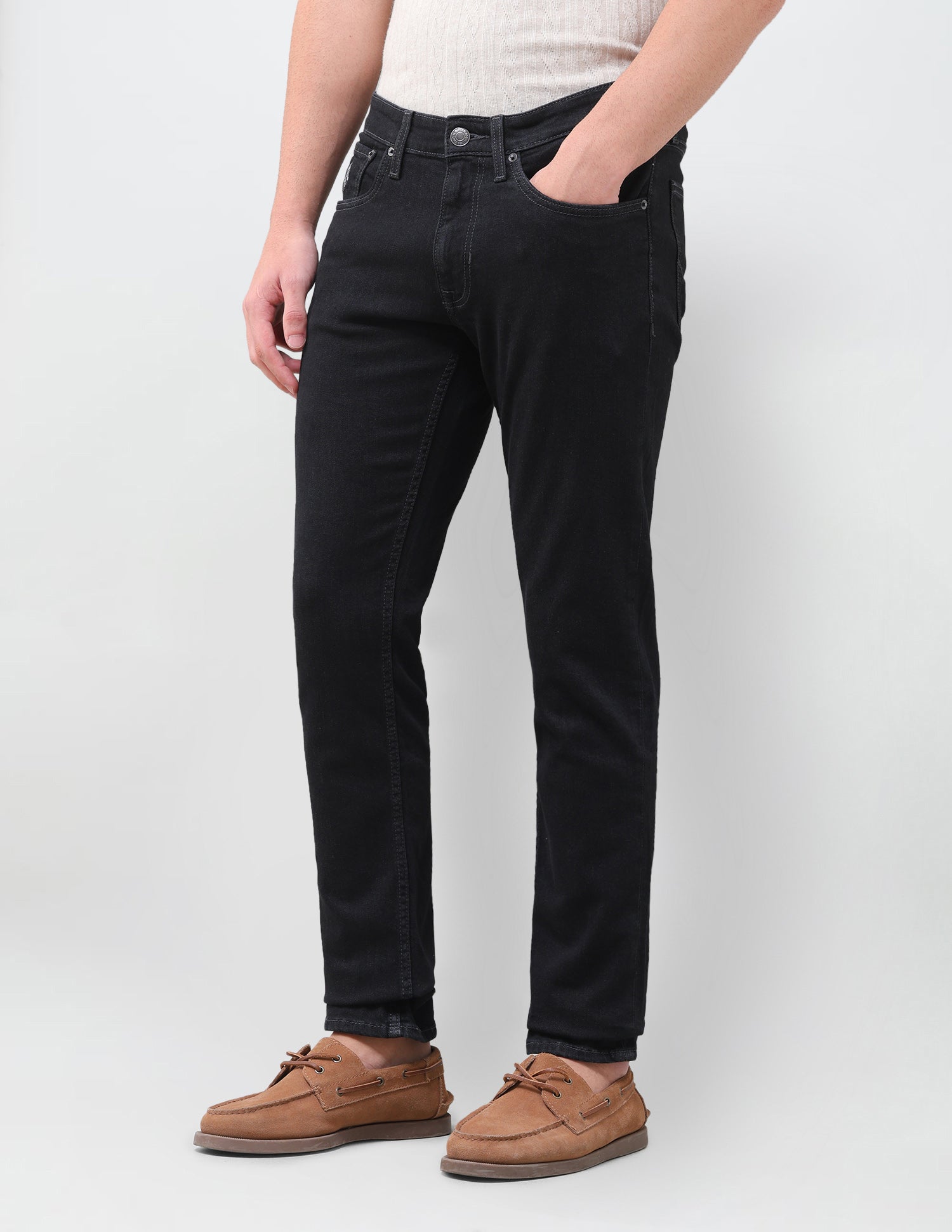 Brandon Slim-Tapered Fit Black Jeans Black - U.S. Polo Assn. India | Large