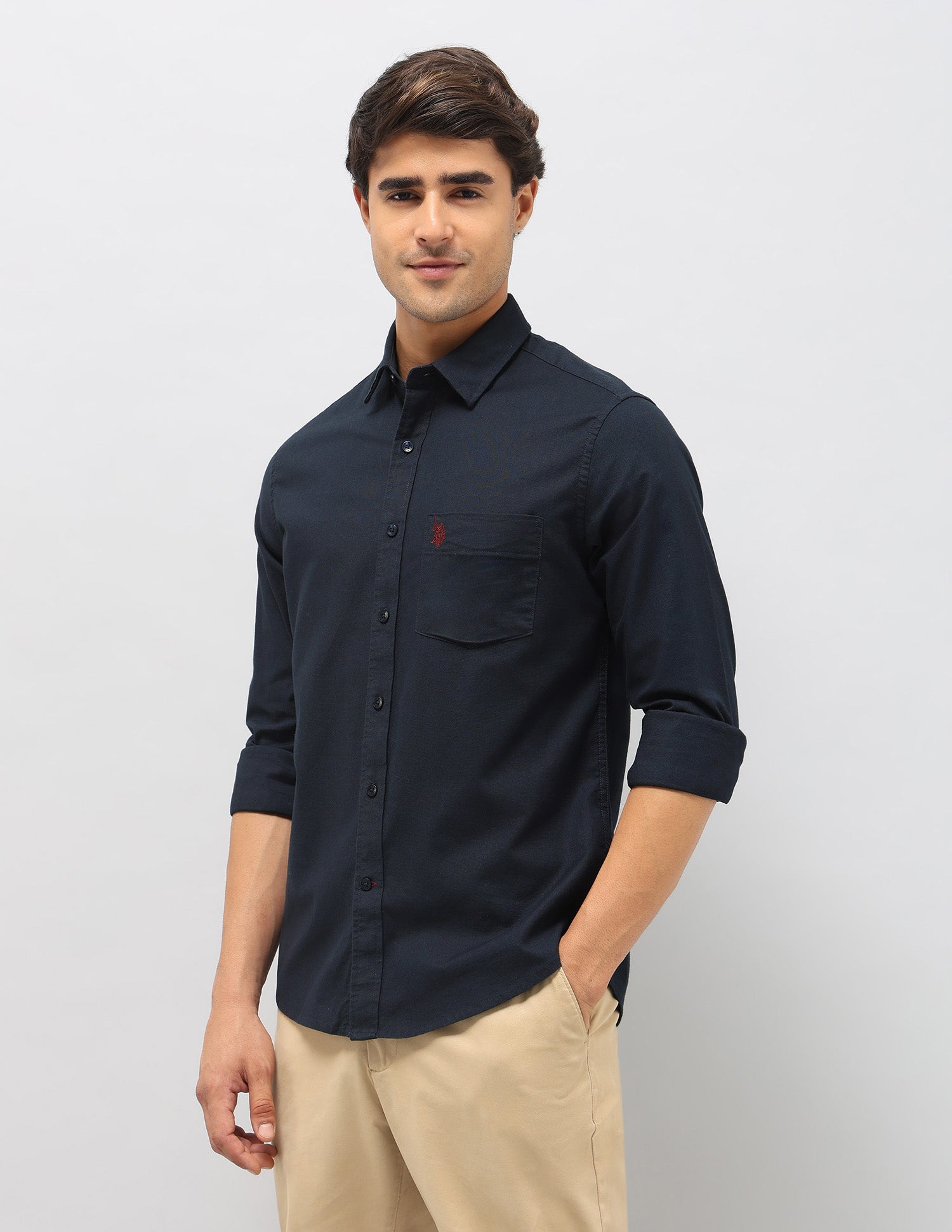 Tailored Fit Oxford Shirt Navy - U.S. Polo Assn. India | Large