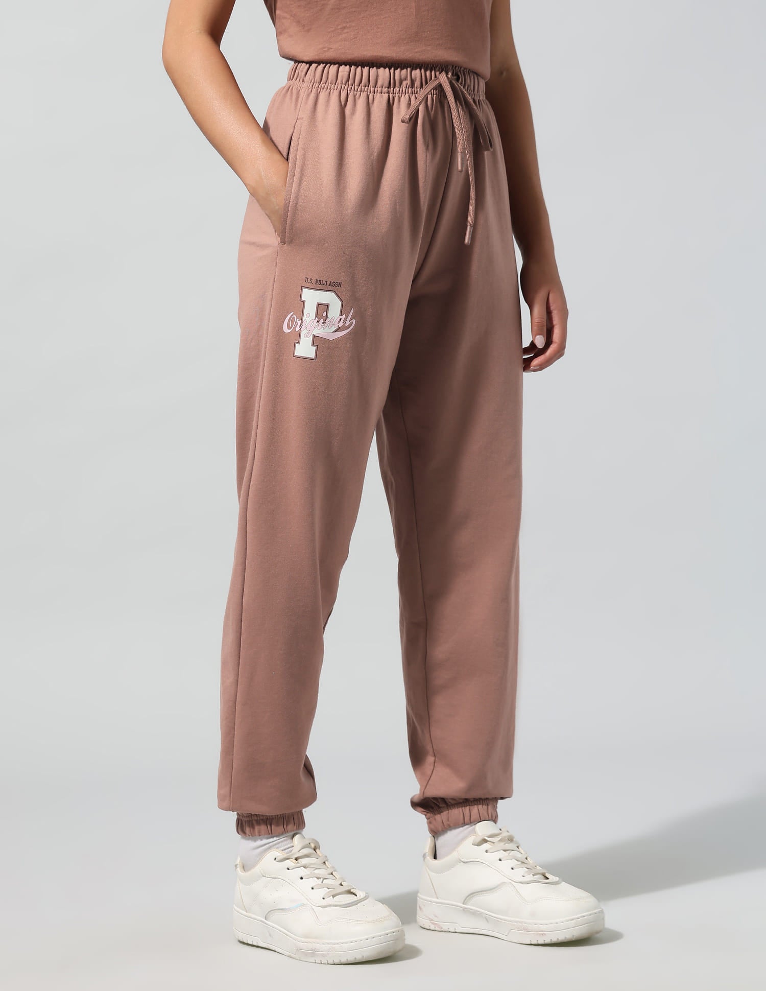 High Rise Solid Joggers Brown - U.S. Polo Assn. India | Large