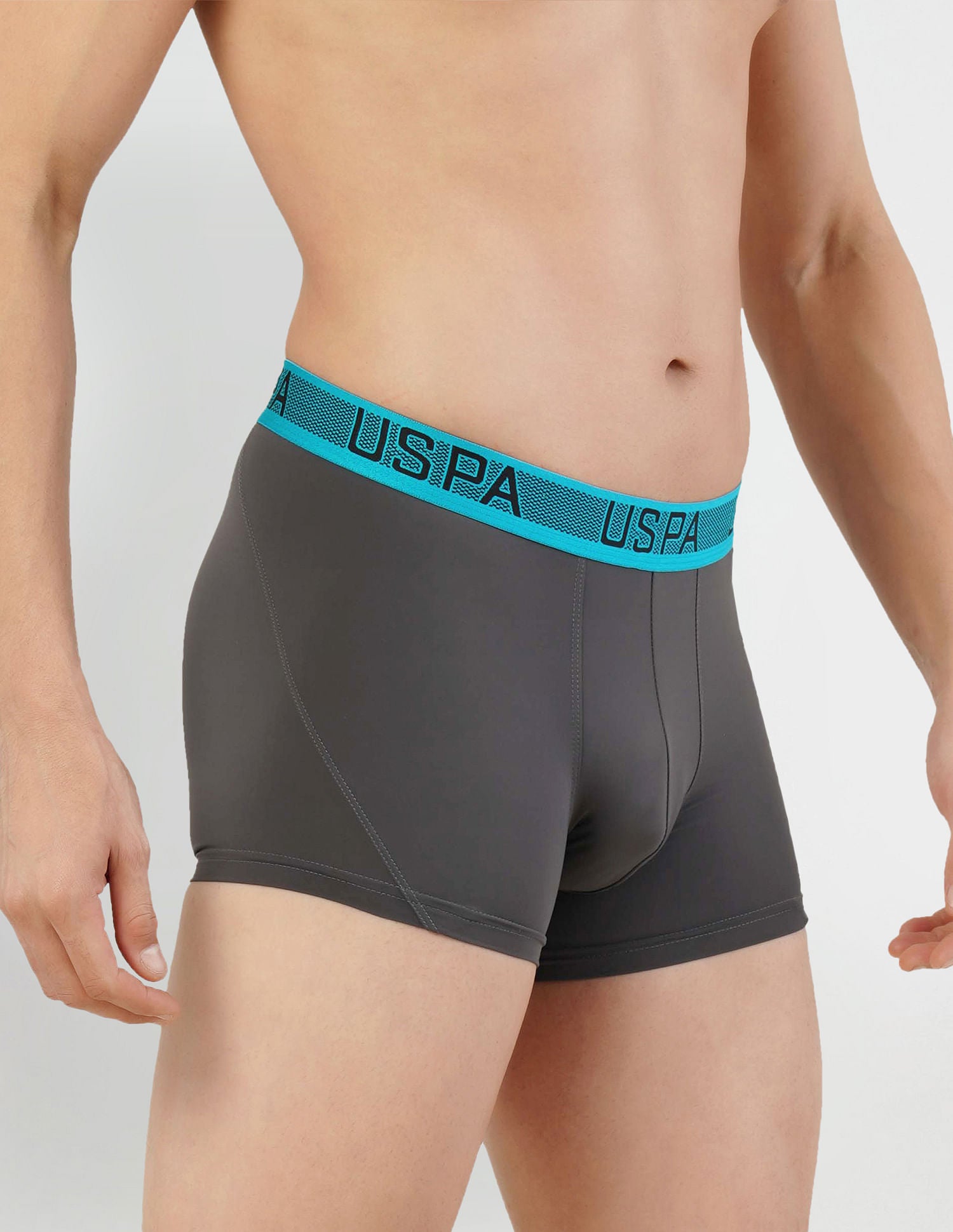 Nylon Spandex Solid I709 Trunks - Pack Of 1 Dark Grey - U.S. POLO ASSN. | Large