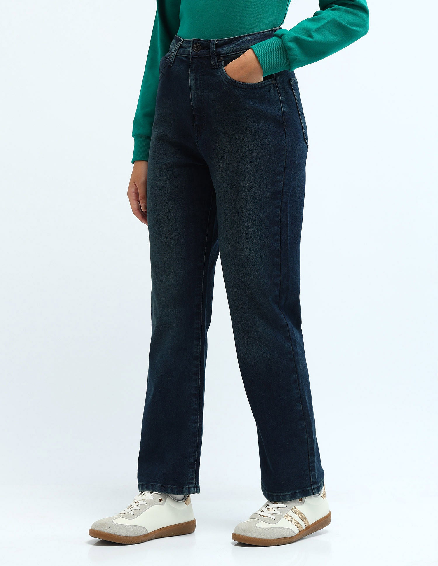 High Rise Straight Fit Jeans Dark Blue - U.S. POLO ASSN. | Large