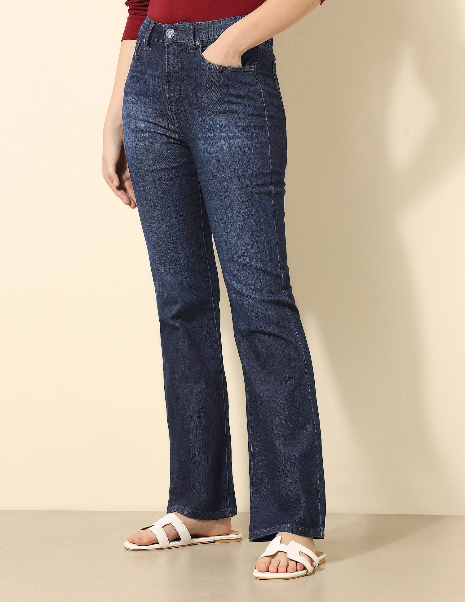 High-Rise Bootcut Jeans Dark Blue - U.S. Polo Assn. India | Large