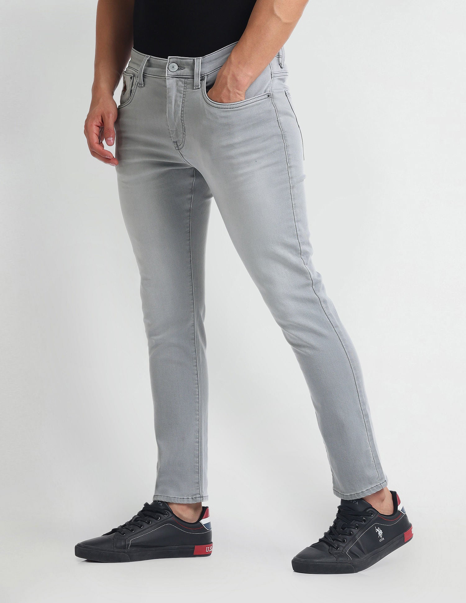 Henry Tapered Cropped Fit Grey Jeans Grey - U.S. Polo Assn. India | Large