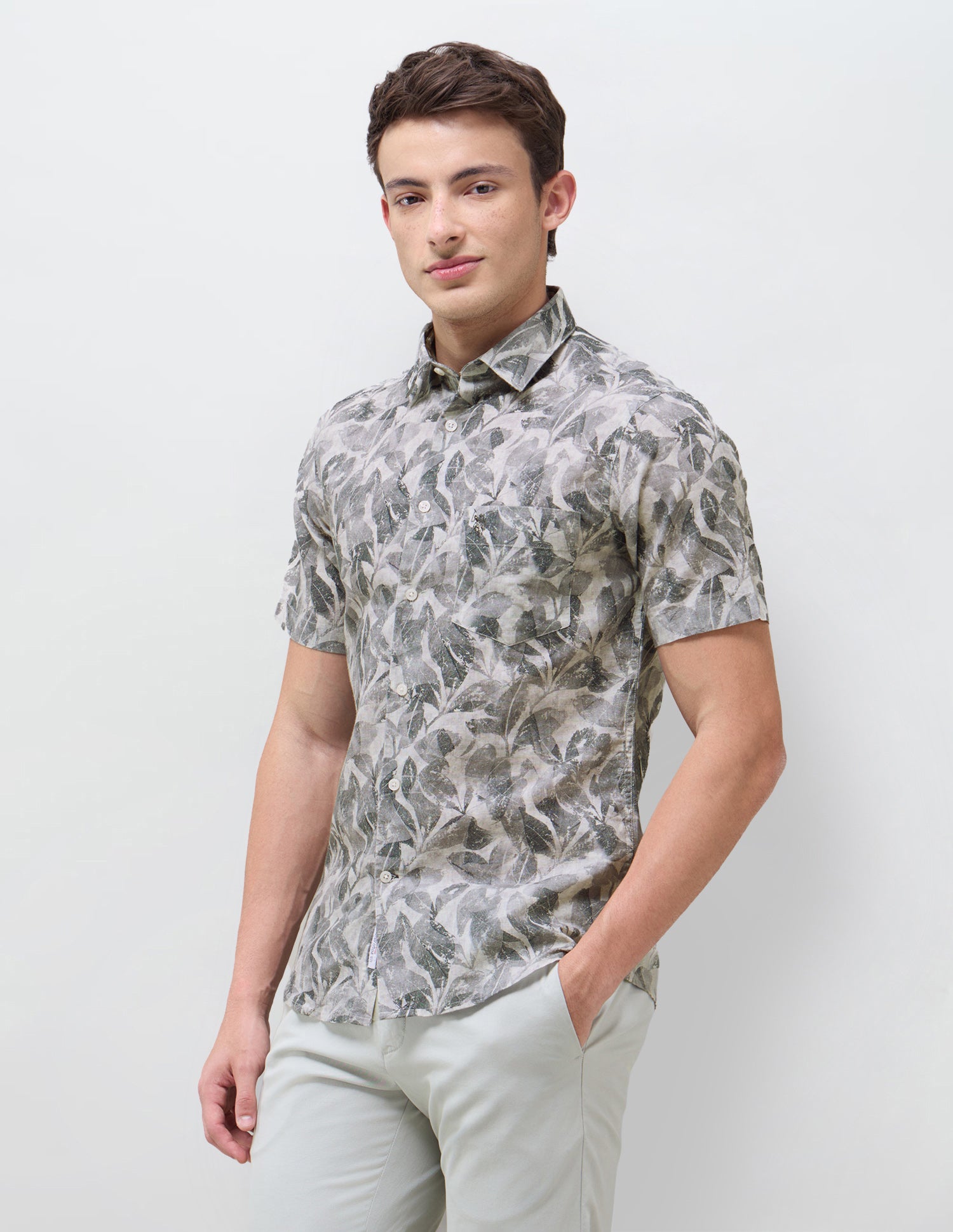 Tropical Printed Regular Fit Shirt Dark Grey - U.S. Polo Assn. India | Large