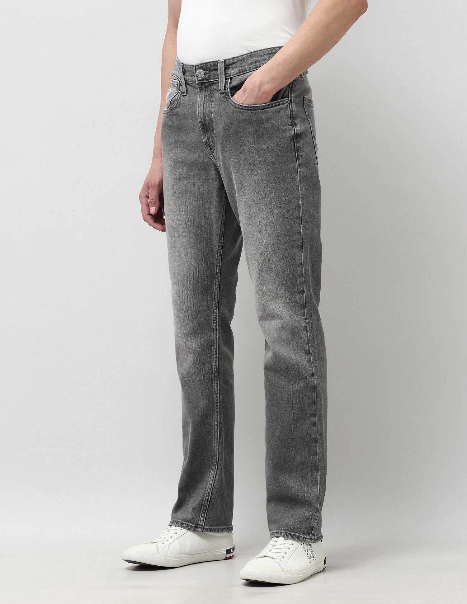 Harold Slim Straight Fit Grey Jeans Dark Grey - U.S. POLO ASSN. | Large
