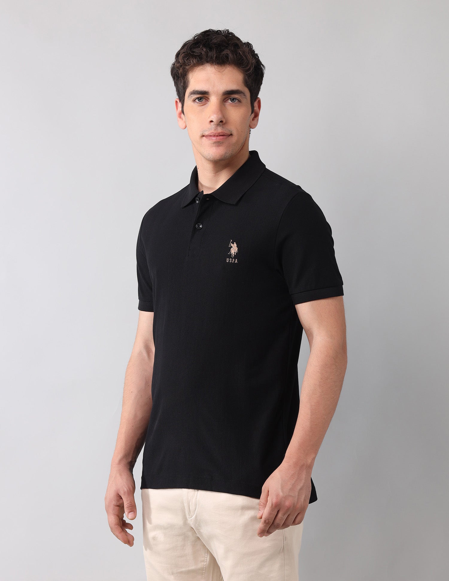Muscle Fit Black Label Polo Shirt Black - U.S. Polo Assn. India | Large
