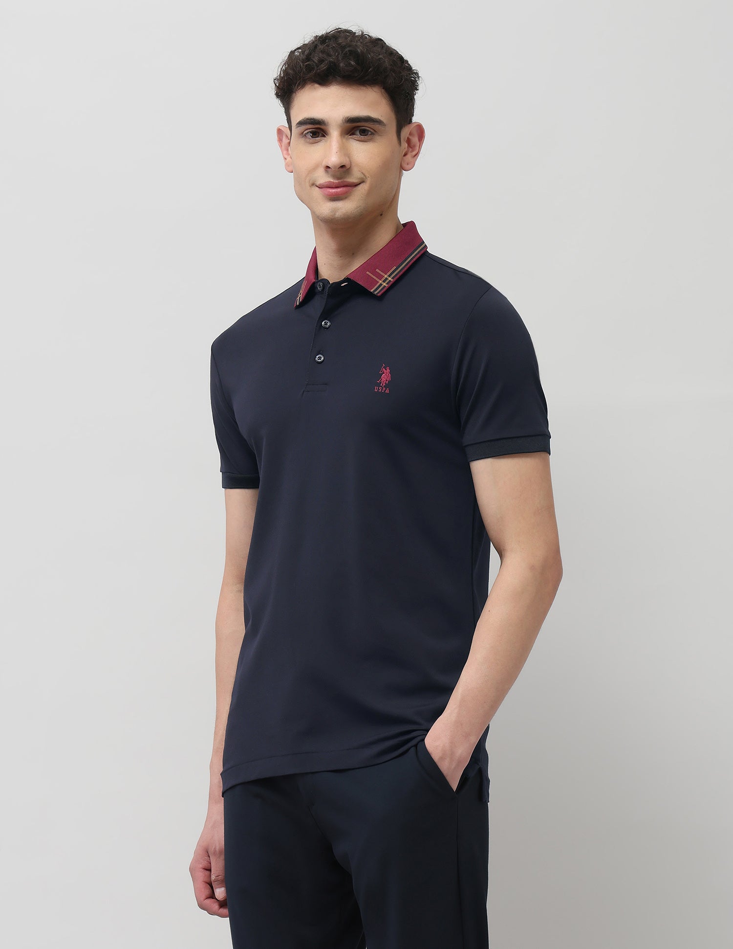 Regular Fit Solid Polo Shirt Navy - U.S. POLO ASSN. | Large