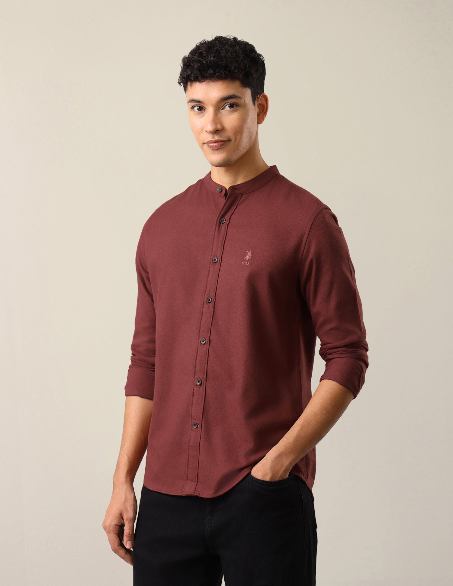 Twill Solid Shirt Rust - U.S. Polo Assn. India | Large