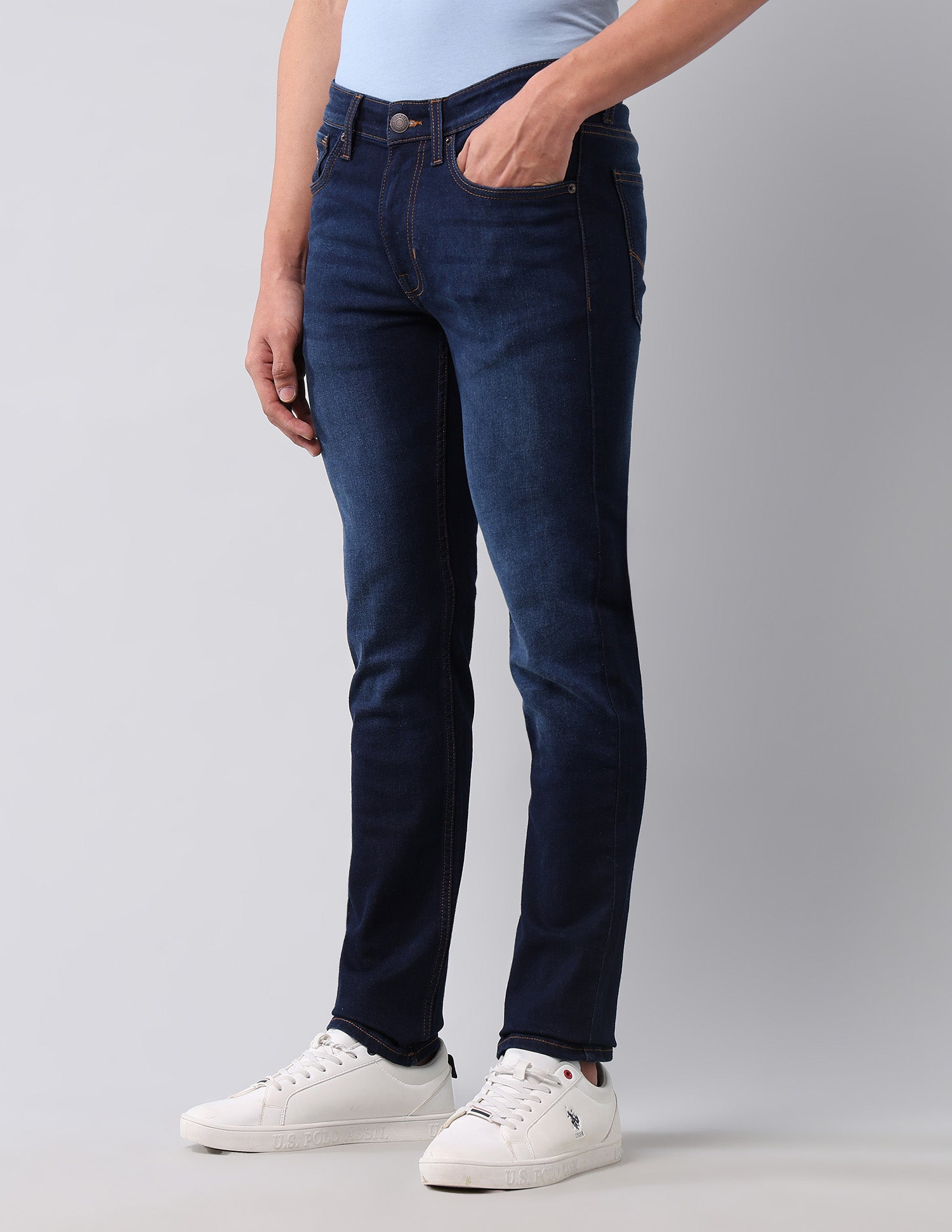 Regallo Skinny Fit Blue Jeans Dark Blue - U.S. Polo Assn. India | Large