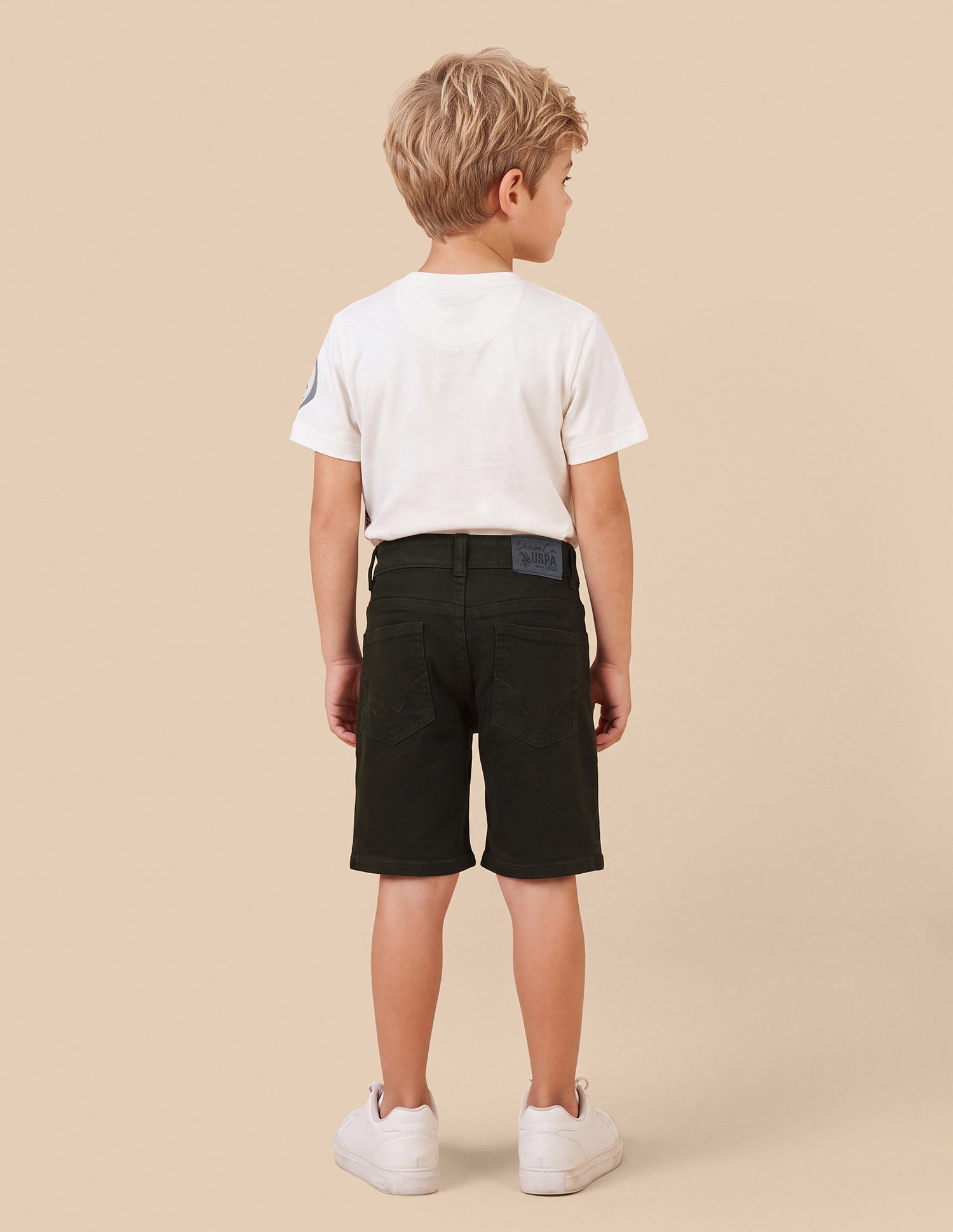 Solid Regular Fit Shorts Dark Green - U.S. Polo Assn. India | Large