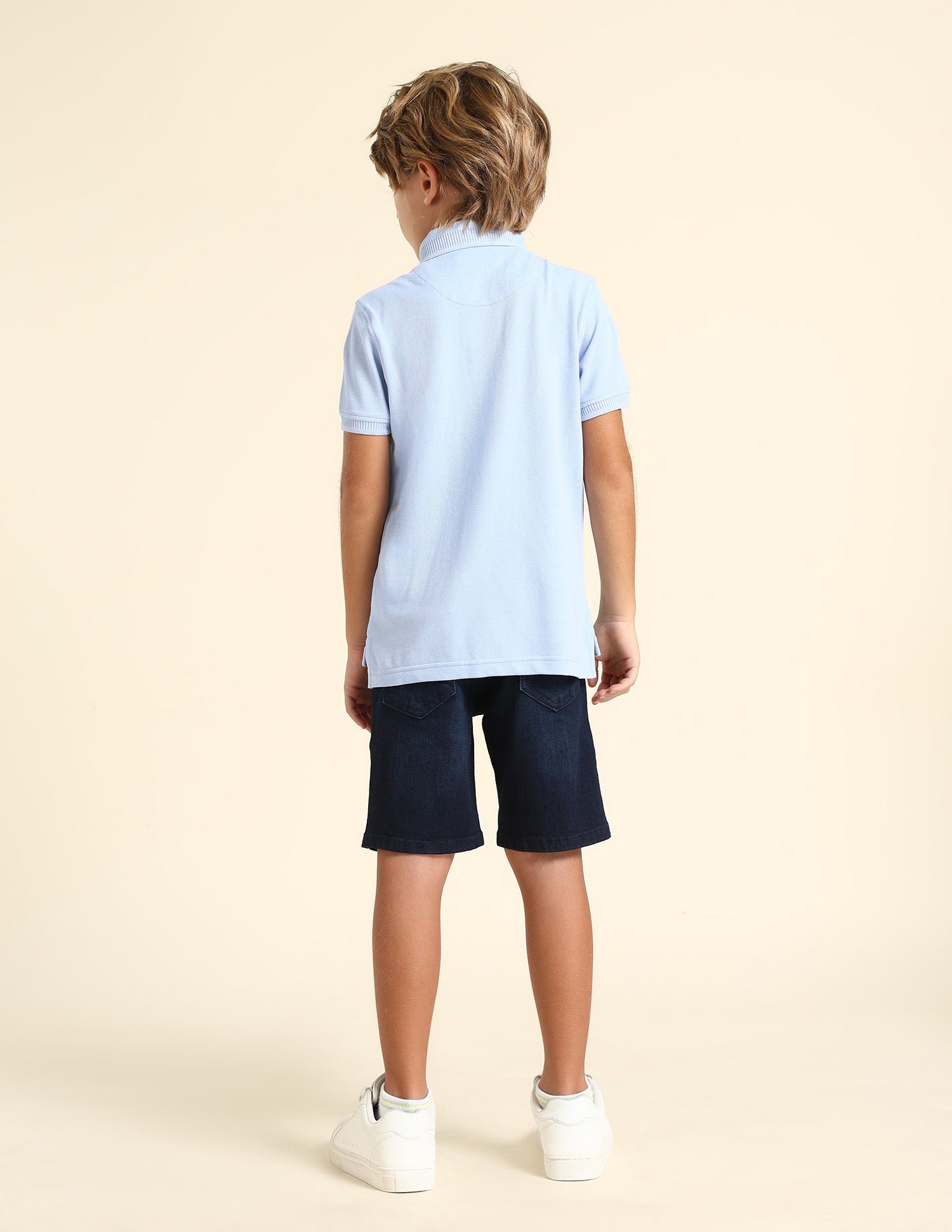 Boys Regular Fit Solid Polo Shirt Light Blue - U.S. POLO ASSN. | Large