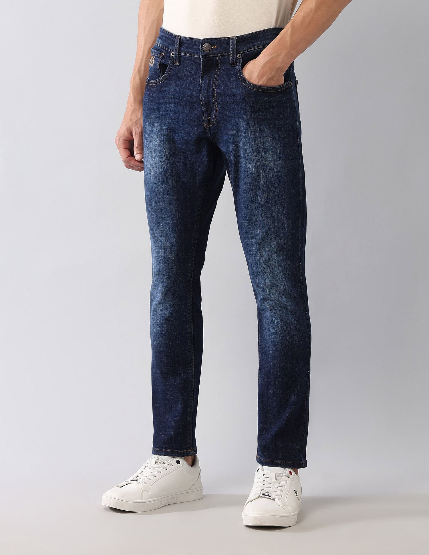 Henry Skinny Cropped Fit Blue Jeans Blue - U.S. POLO ASSN. | Large