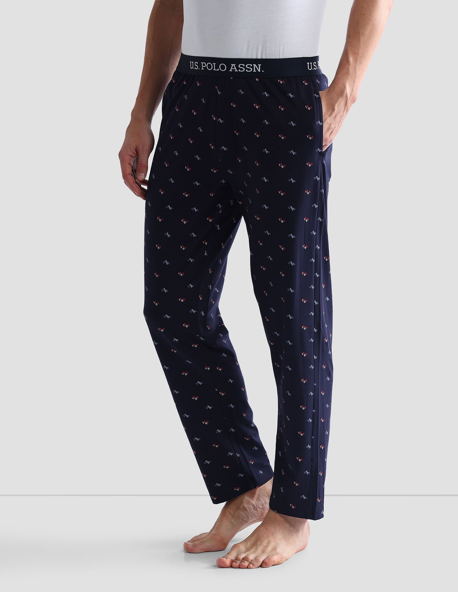 All Over Print OELP3 Lounge Pants - Pack Of 1 Navy - U.S. POLO ASSN. | Large