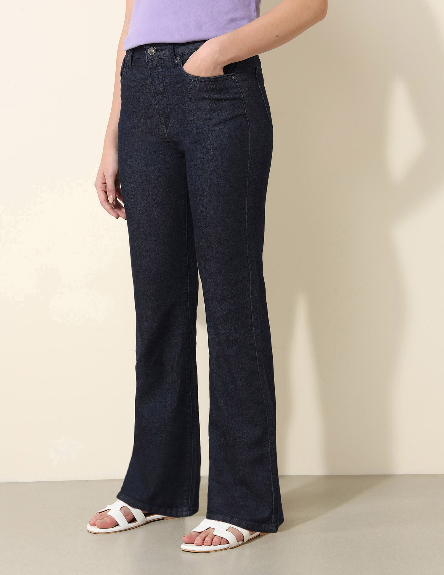 High Rise Comfort Stretch Bootcut Jeans Dark Indigo - U.S. Polo Assn. India | Large