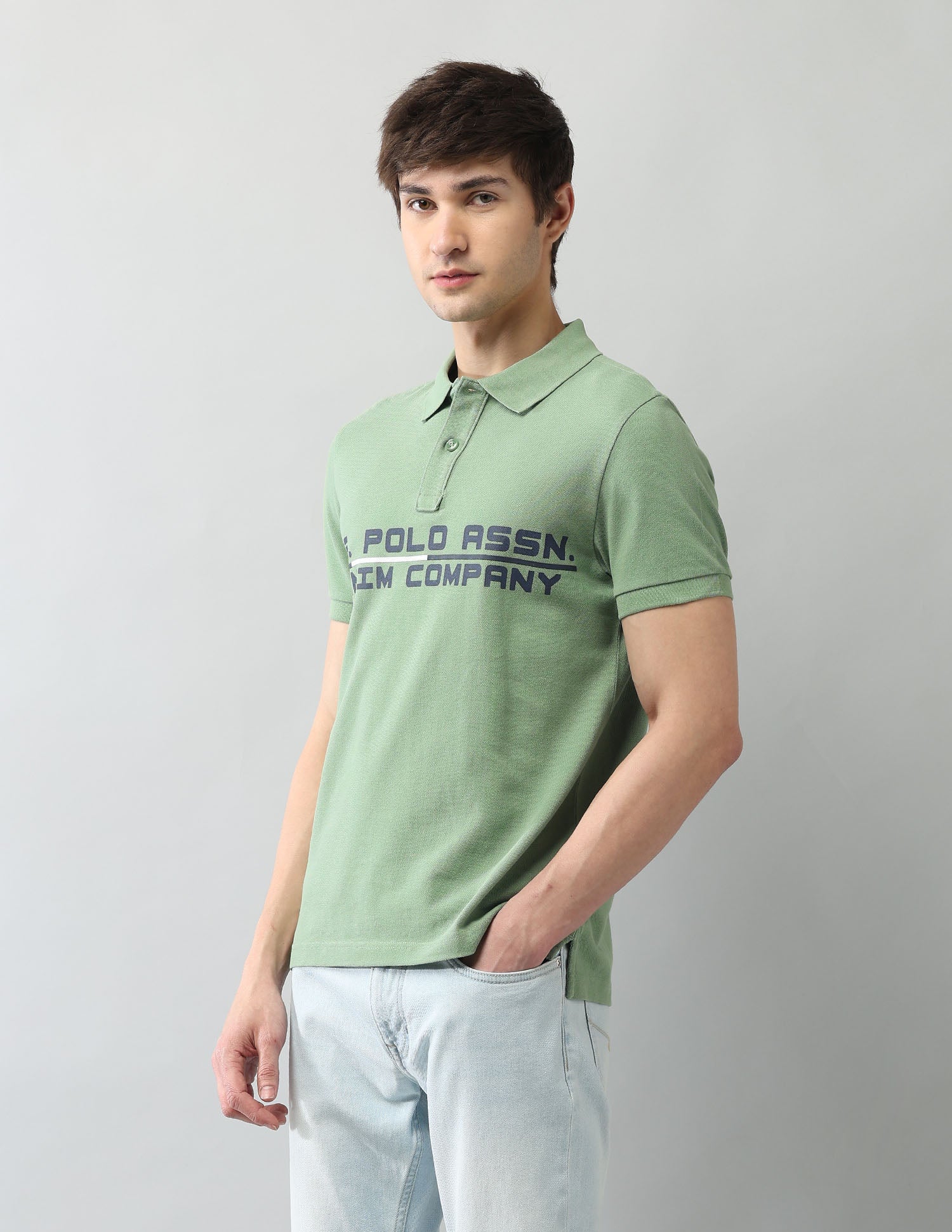 Muscle Fit Americana Polo Shirt Green - U.S. Polo Assn. India | Large