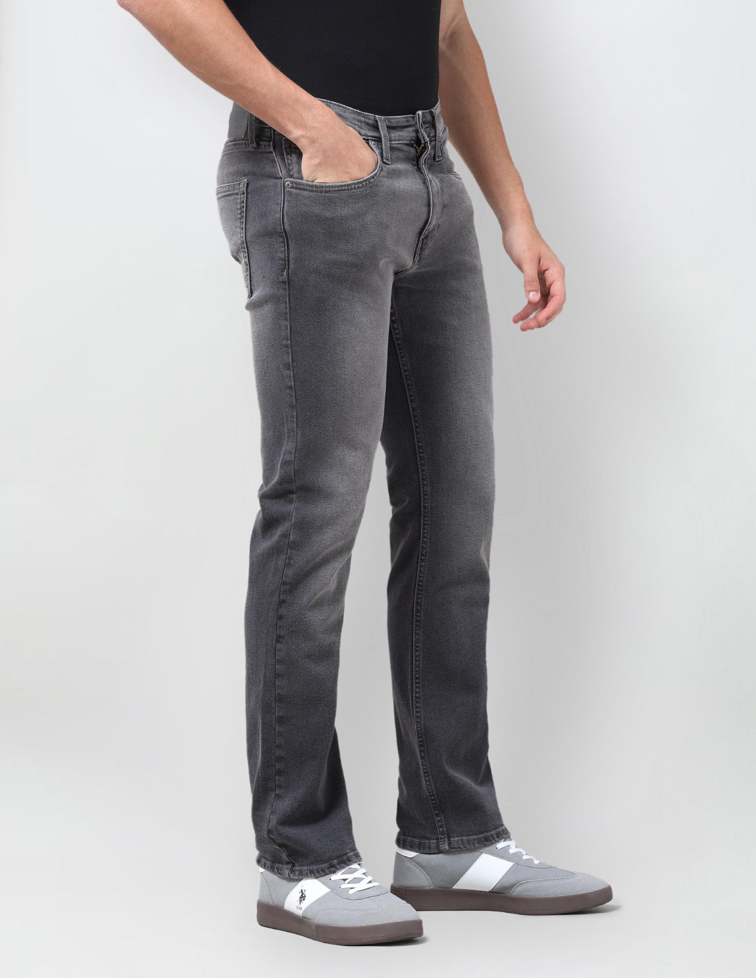 Harold Slim Straight Fit Grey Jeans Grey - U.S. Polo Assn. India | Large