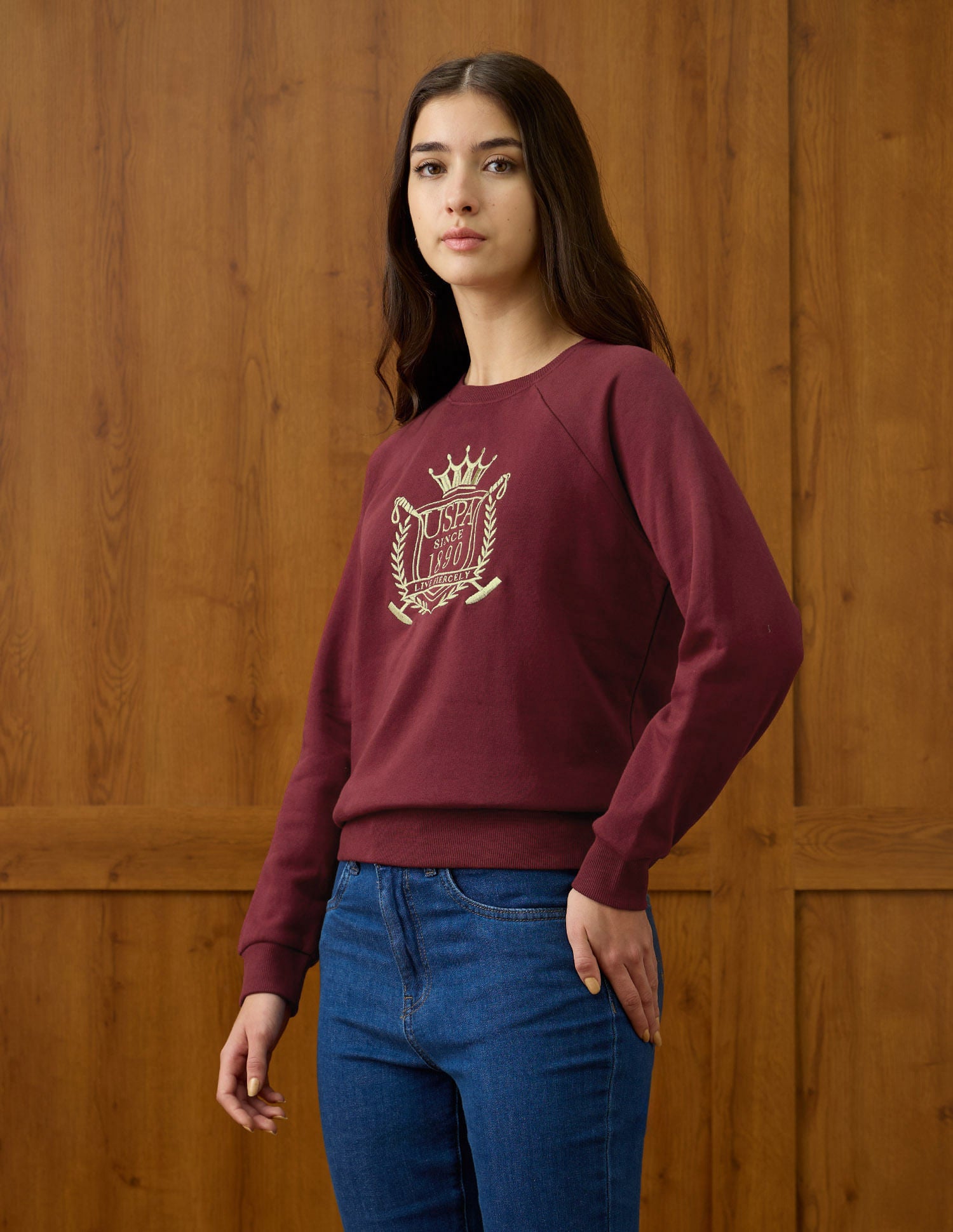 Regular Fit Brand Printed Sweatshirt Purple - U.S. POLO ASSN. | Large