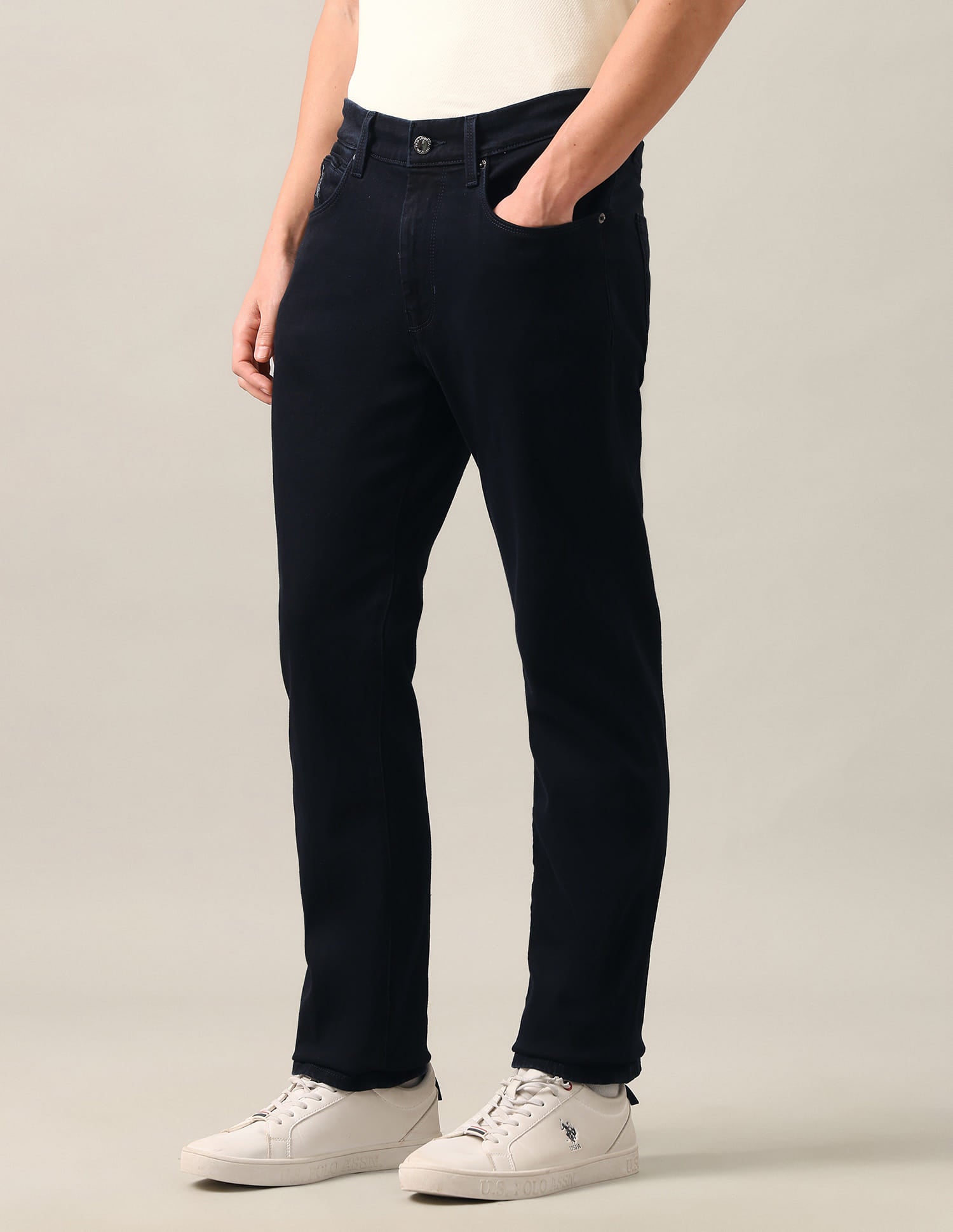 Harold Slim Straight Fit Blue Jeans Blue - U.S. Polo Assn. India | Large