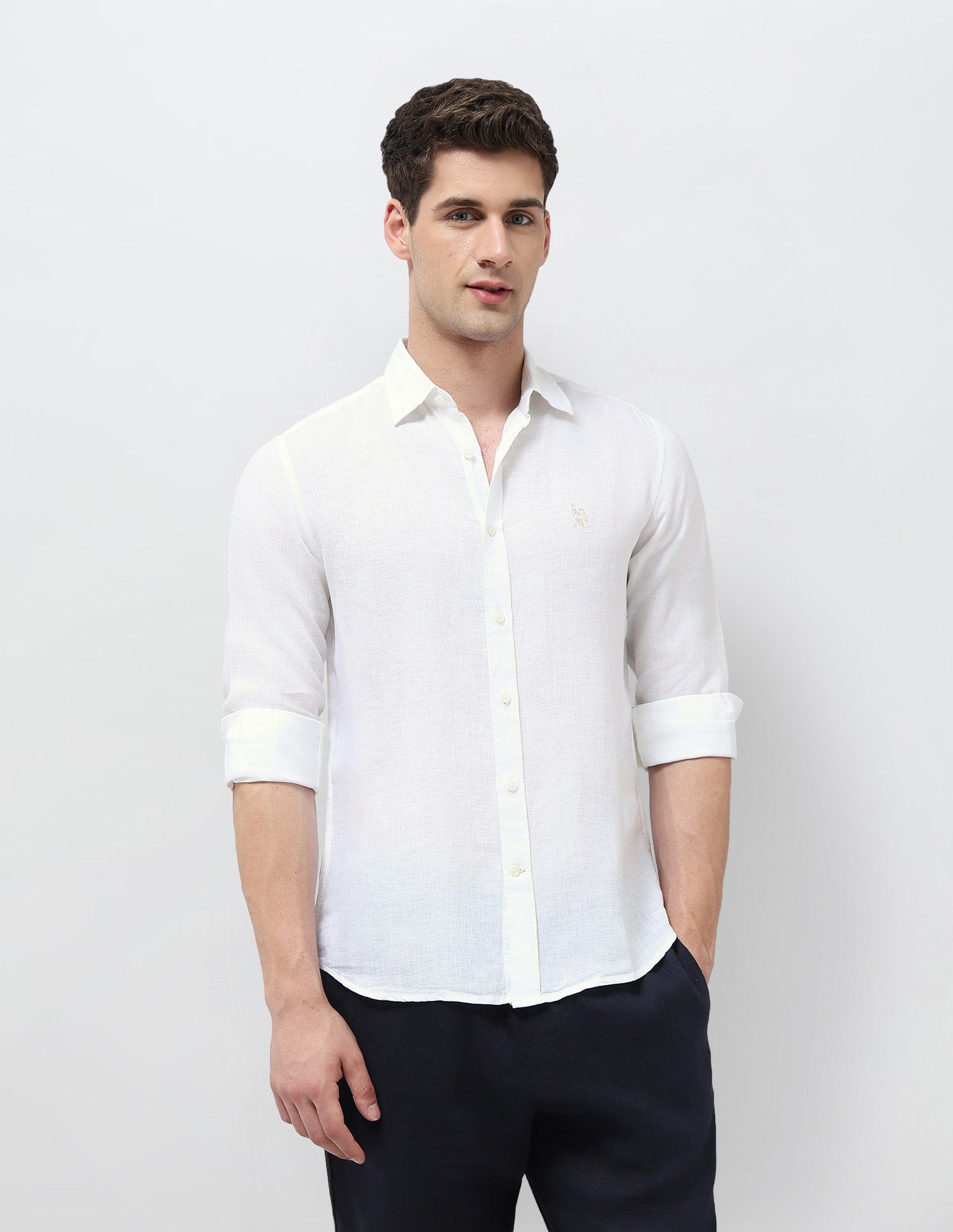 Solid Tailored Fit Shirt White - U.S. POLO ASSN. | Large