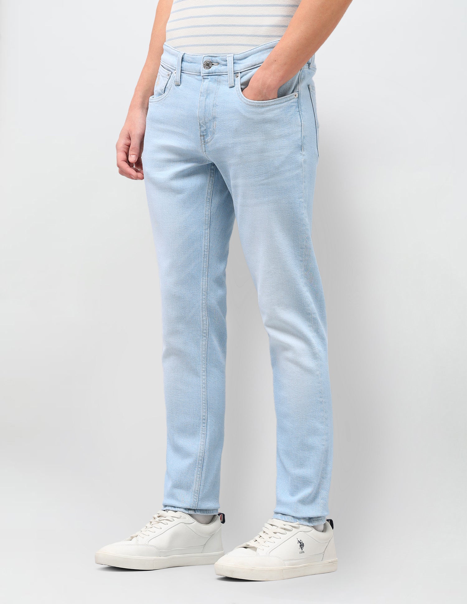 Brandon Slim-Tapered Fit Blue Jeans Light Blue - U.S. Polo Assn. India | Large