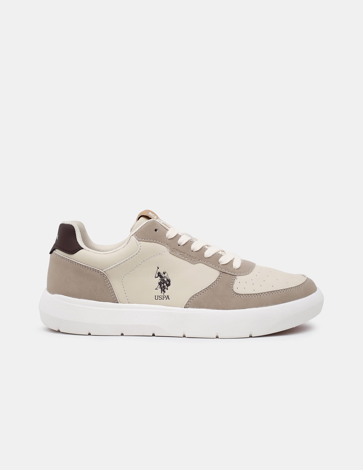 Colour Blocked Lace Ups Alec Sneakers Beige - U.S. Polo Assn. India | Large