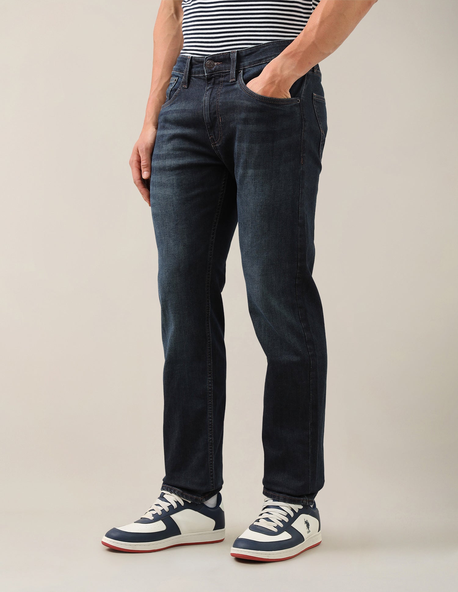 Mason Regular Straight Fit Blue Jeans Dark Blue - U.S. Polo Assn. India | Large