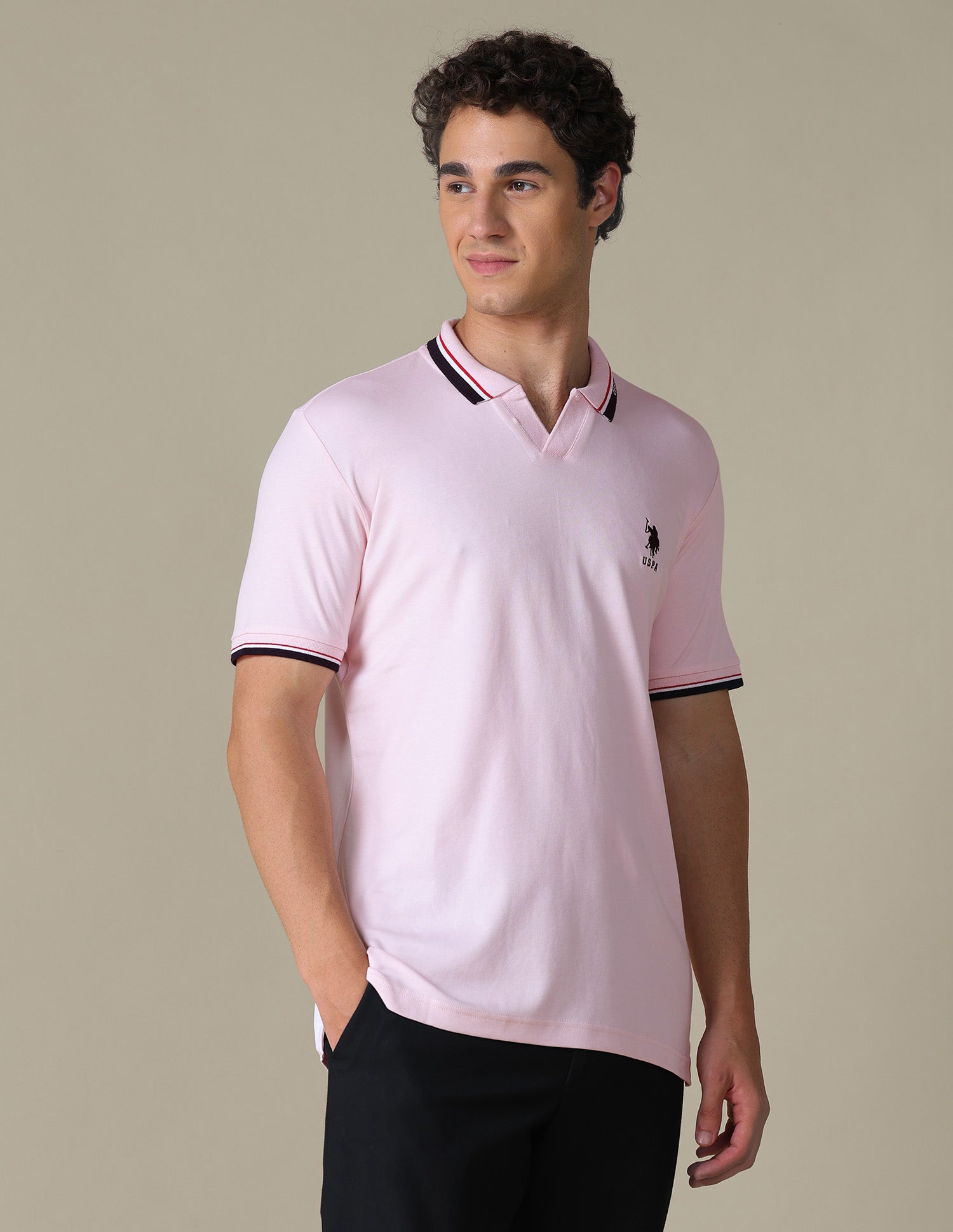 Solid Regular Fit Polo Shirt Pink - U.S. Polo Assn. India | Large