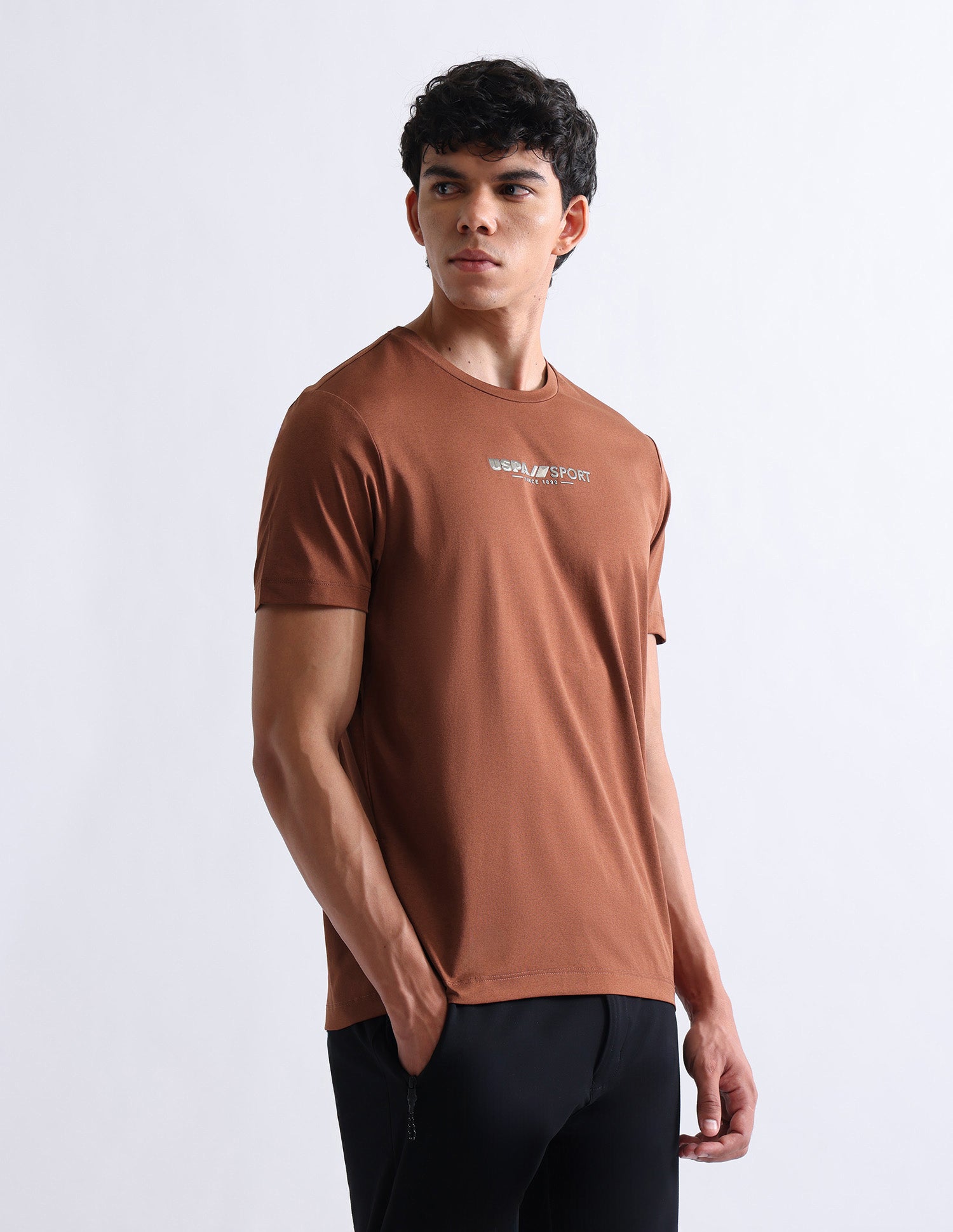 Solid Slim Fit T-Shirt Rust - U.S. Polo Assn. India | Large