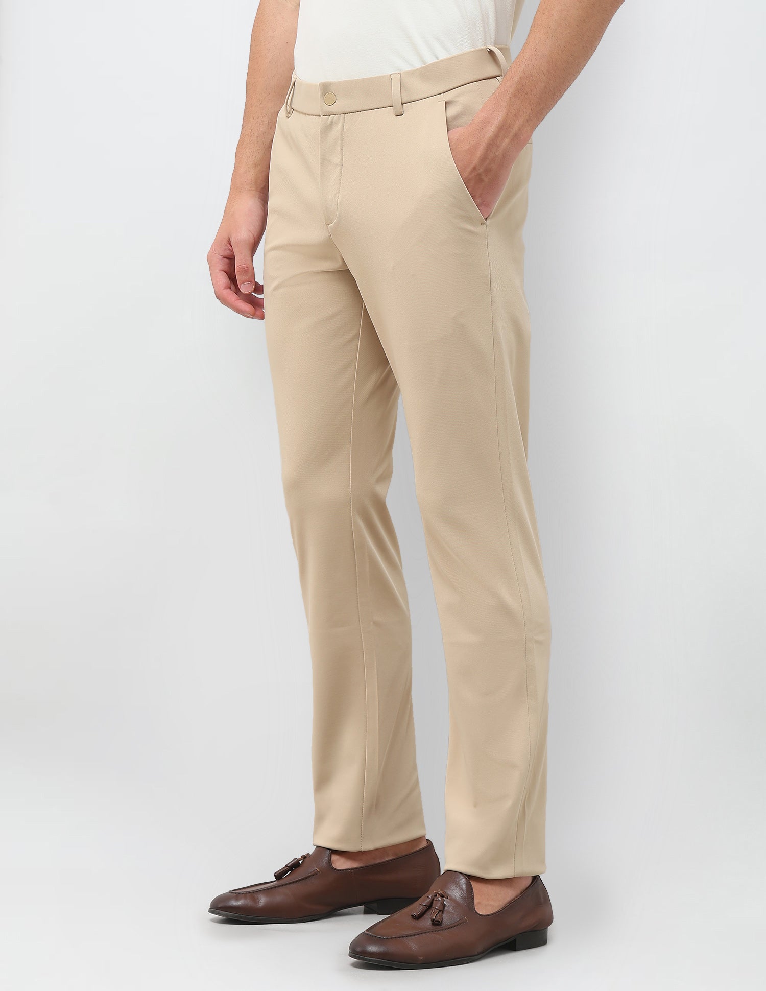 Knitted Denver Slim Fit Trousers Khaki - U.S. Polo Assn. India | Large
