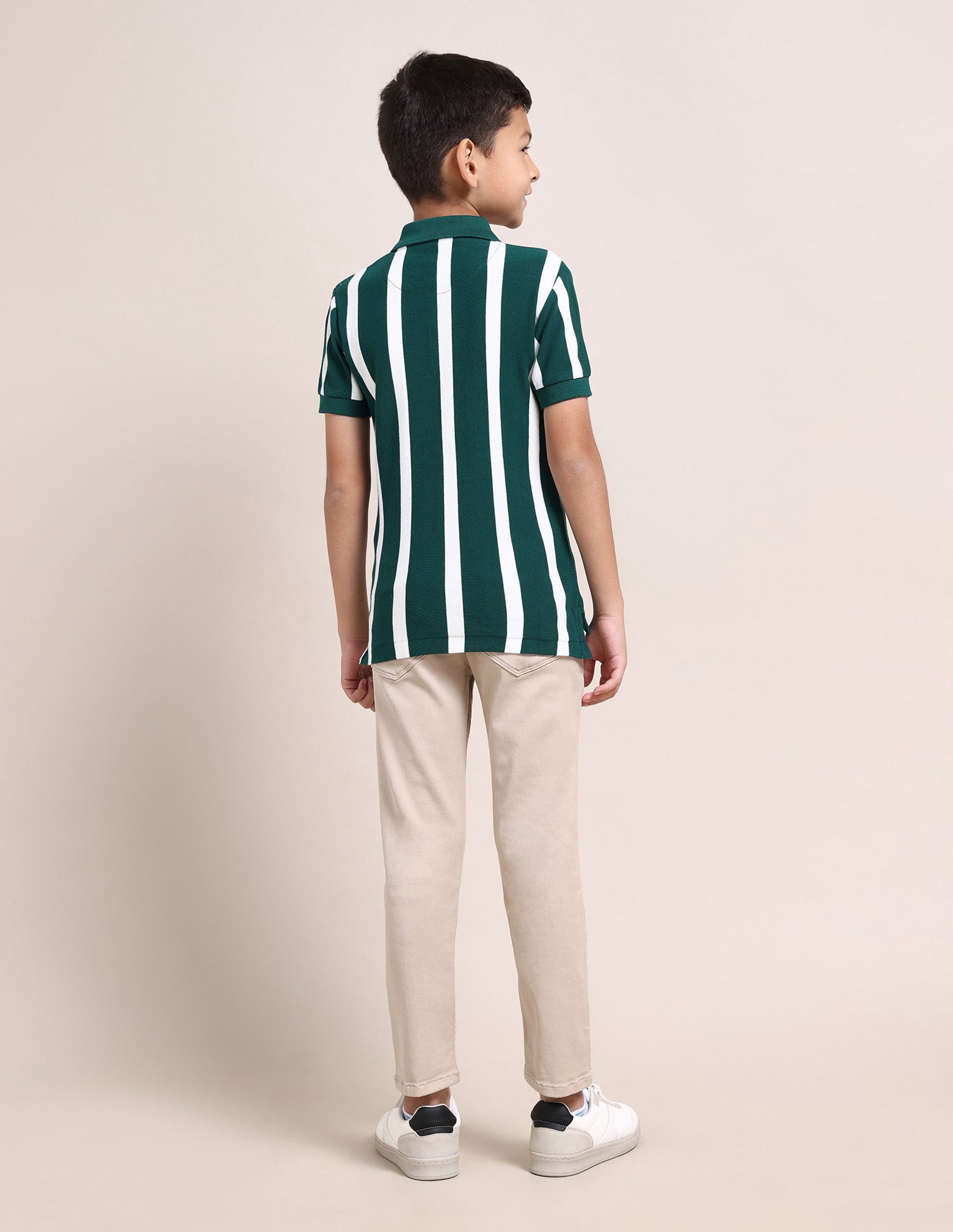 Boys Vertical Striped Regular Fit Polo Shirt Botanical Garden - U.S. POLO ASSN. | Large