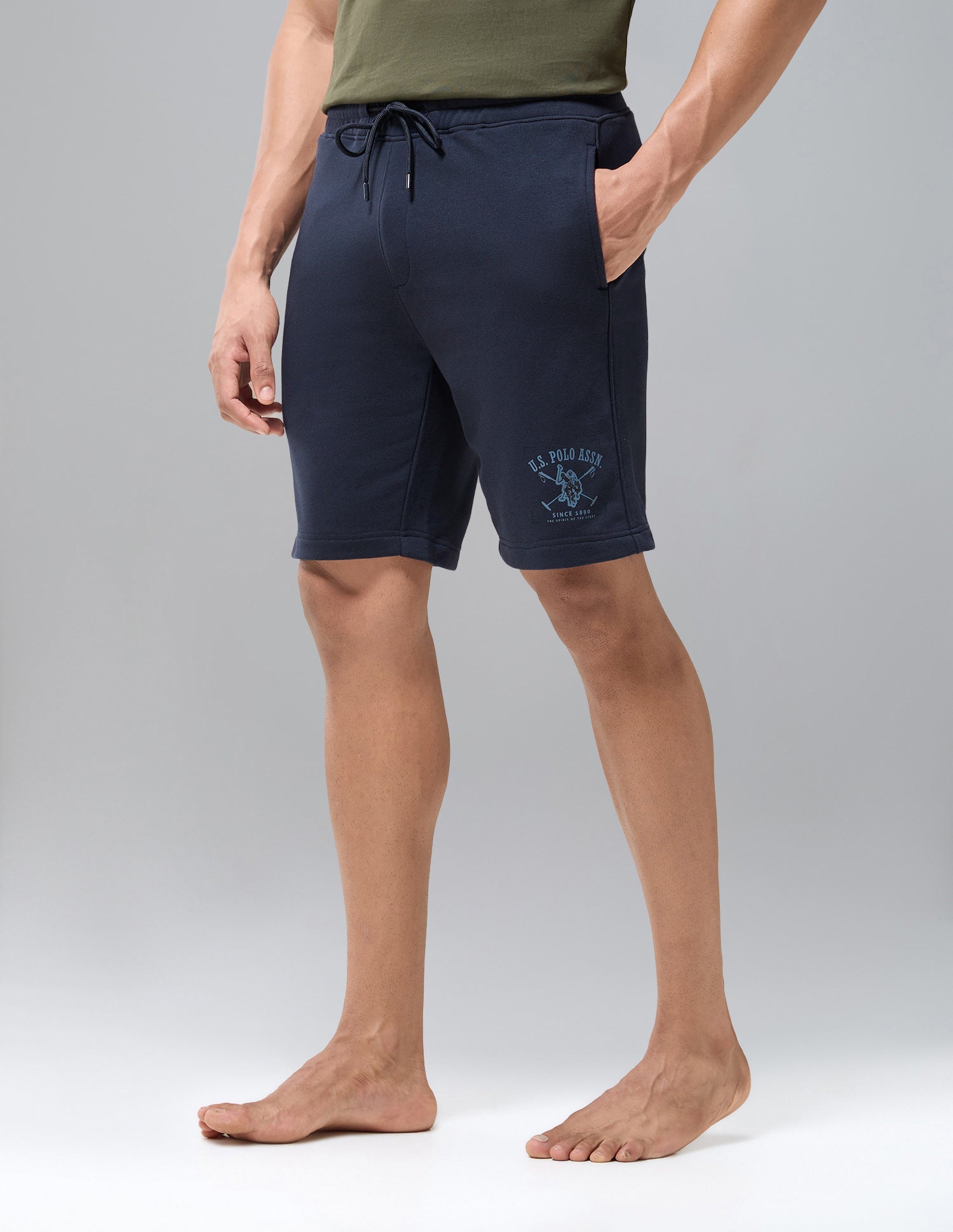 Cotton Rich OES13 Terry Lounge Shorts Navy - U.S. Polo Assn. India | Large