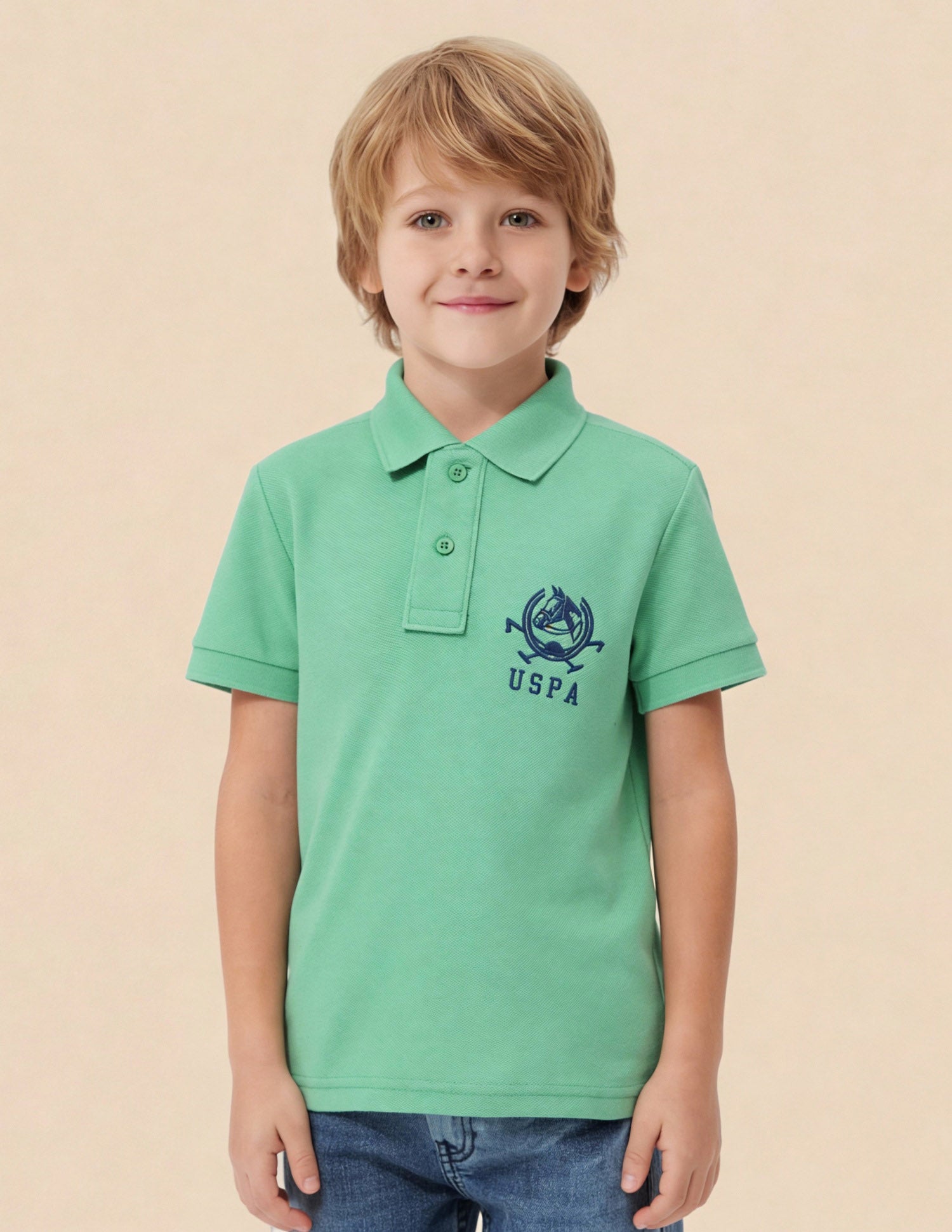 Boys Pure Cotton Polo Shirt Mint - U.S. Polo Assn. India | Large