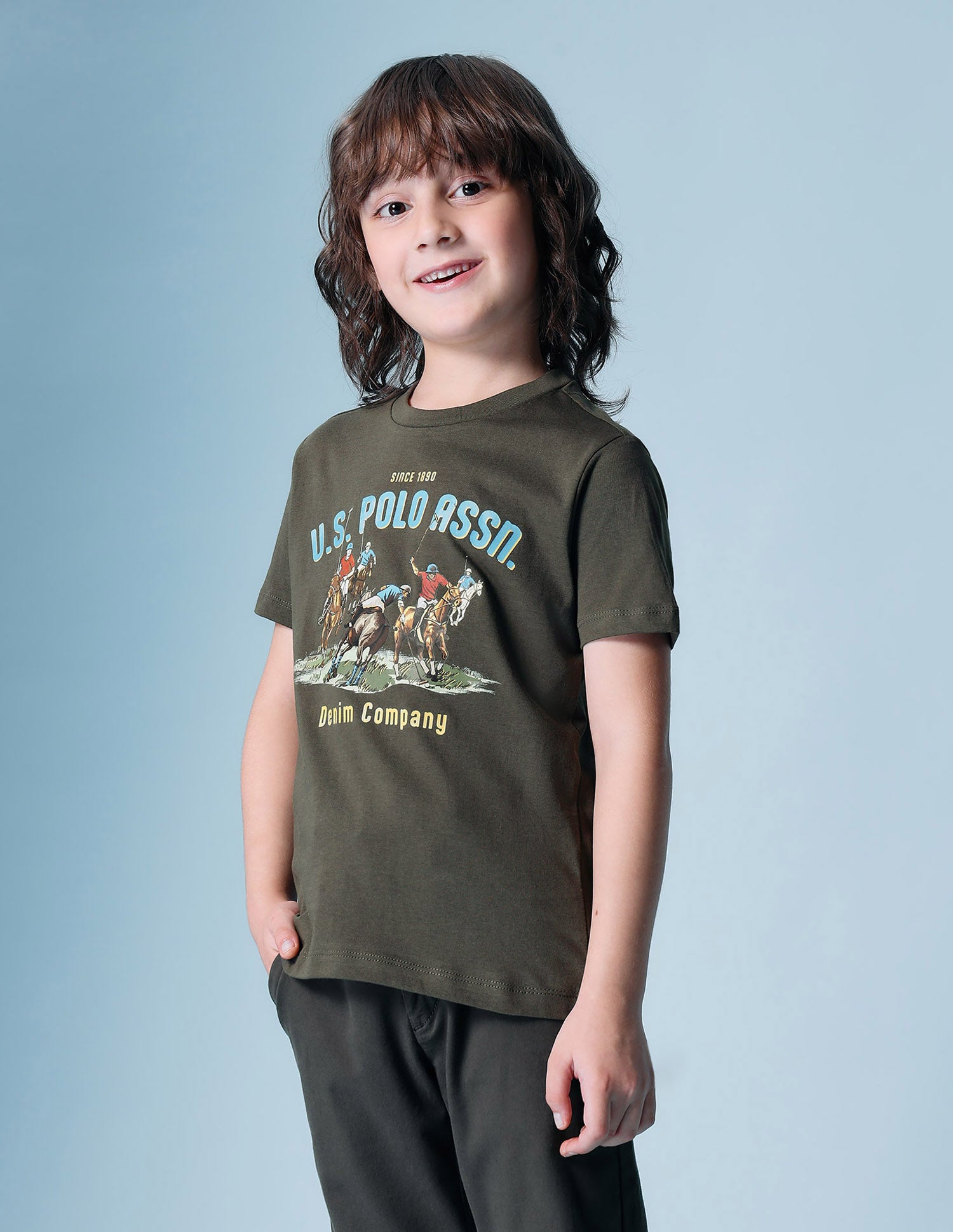 Boys Brand Printed Regular Fit T-Shirt Navy - U.S. POLO ASSN. | Large