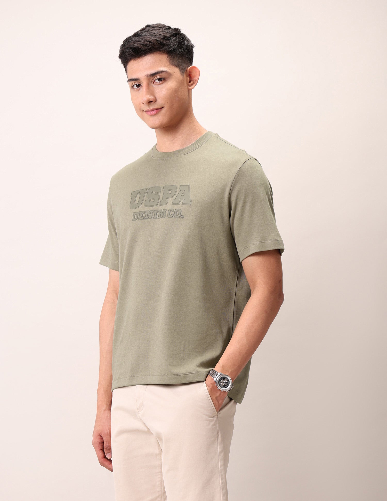 Relaxed Fit Outdoor T-Shirt Beige - U.S. Polo Assn. India | Large