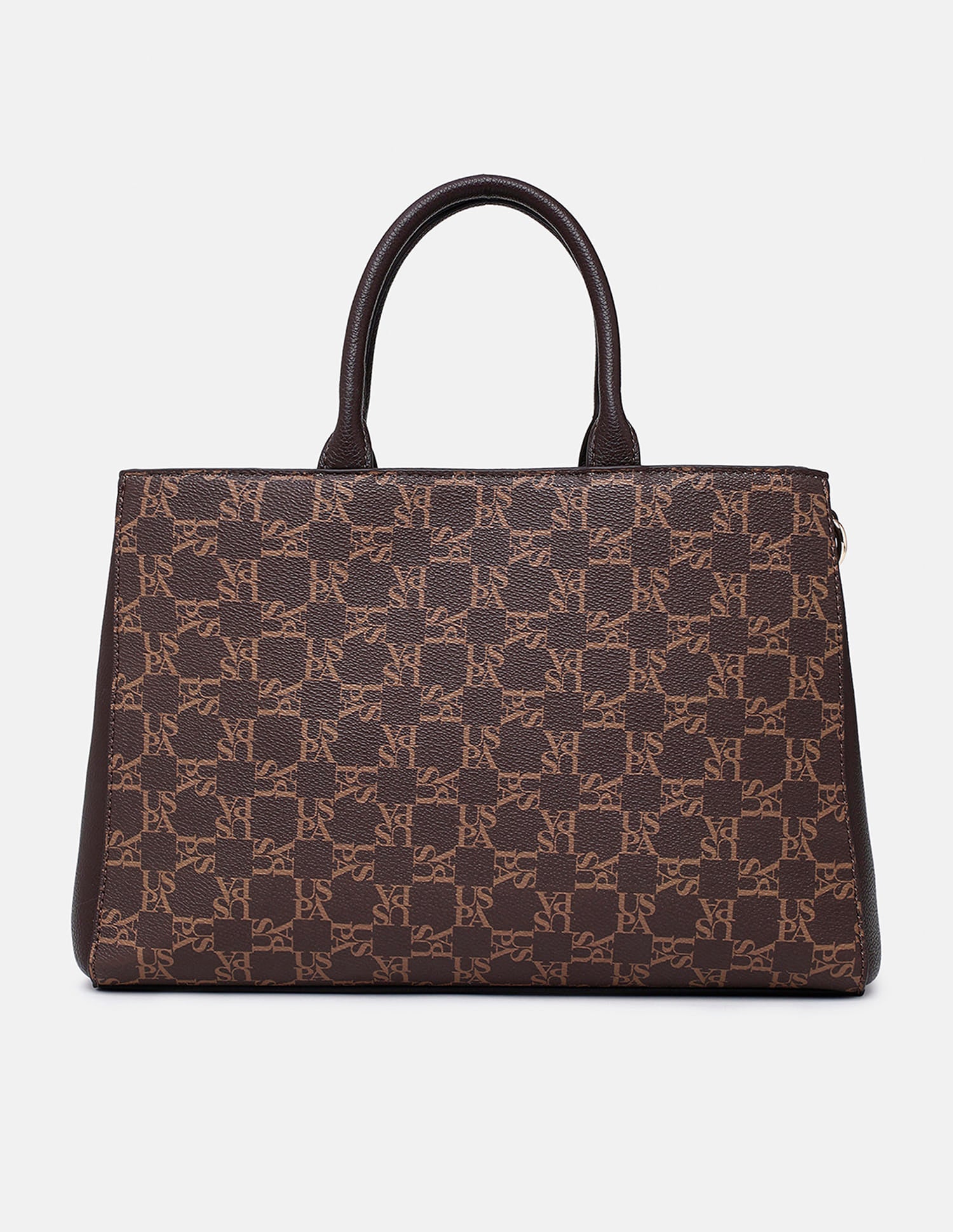 Capri Monogram Satchel Bag Brown - U.S. Polo Assn. India | Large