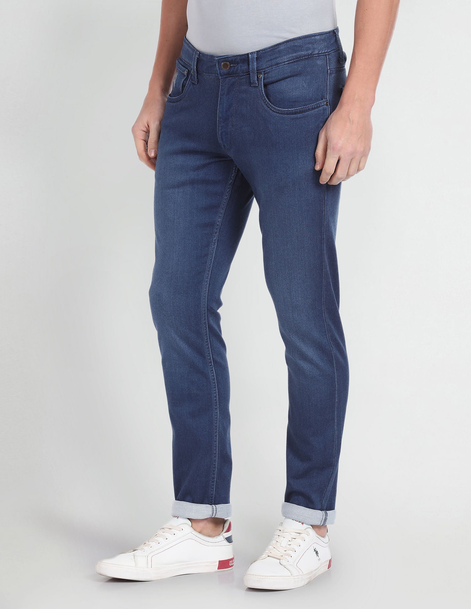 Brandon Slim Tapered Fit Blue Jeans Blue - U.S. Polo Assn. India | Large