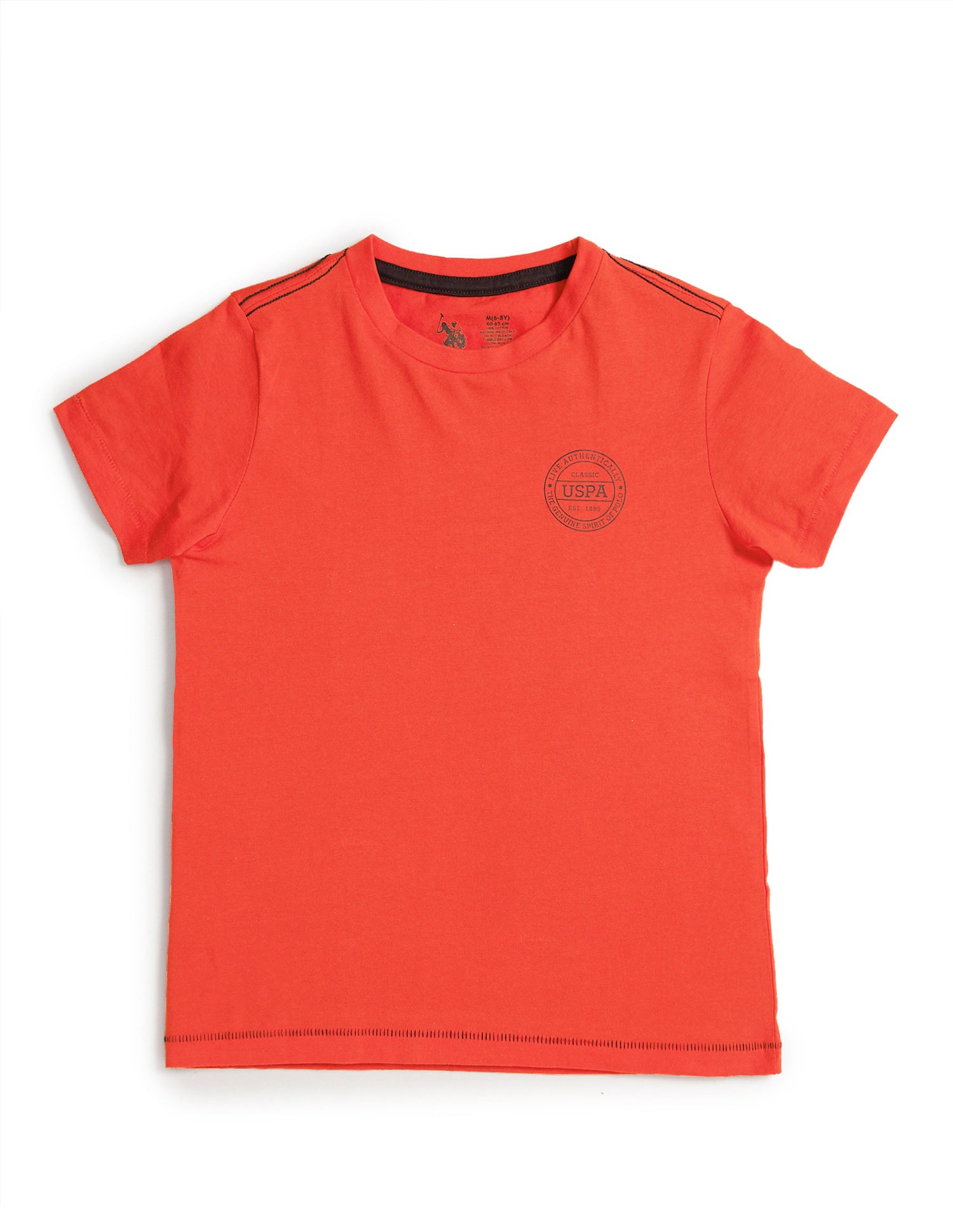 Ribbed Neck Cotton IKEA Lounge T-Shirt - Pack Of 1 Orange - U.S. POLO ASSN. | Large