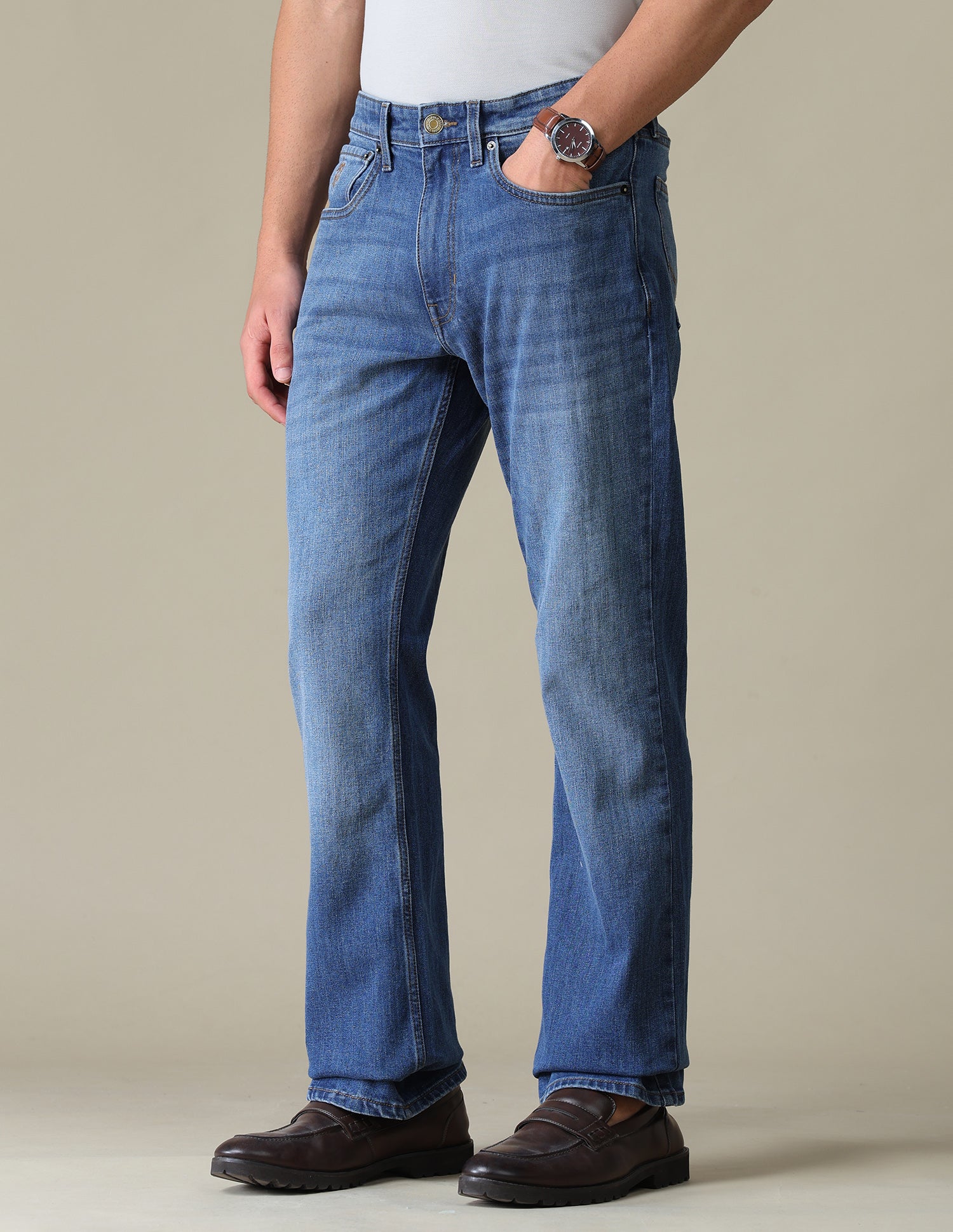 Connor Bootcut Fit Blue Jeans Mid Blue - U.S. Polo Assn. India | Large