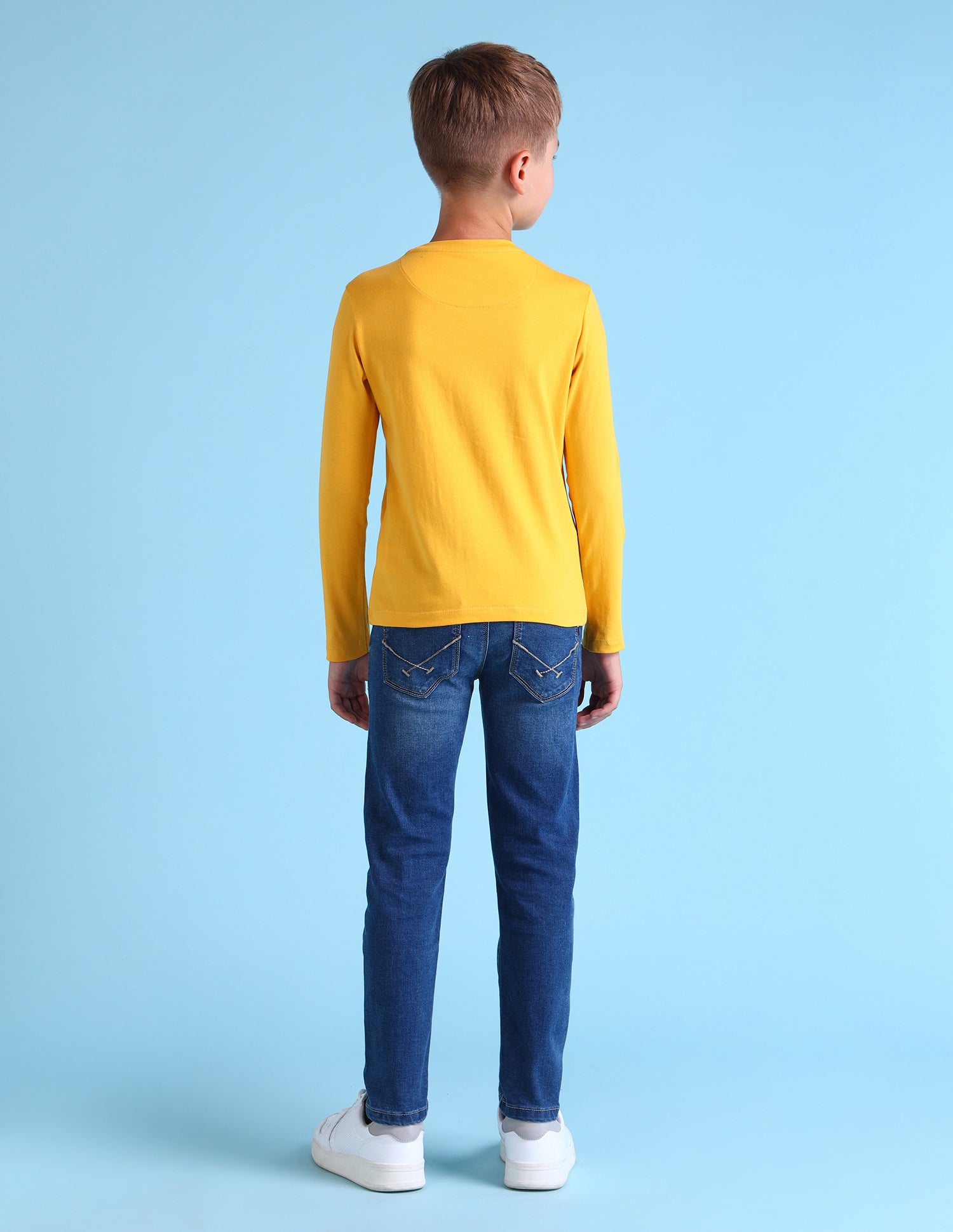 Boys Cotton Regular Fit T-Shirt Yellow - U.S. POLO ASSN. | Large