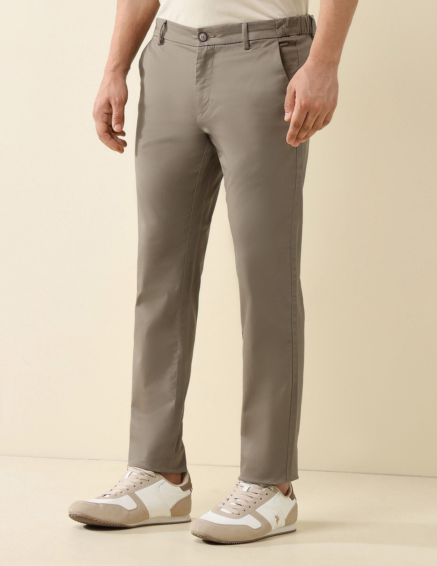 Elasticized Waist Super Slim Fit Trousers Dark Brown - U.S. POLO ASSN. | Large