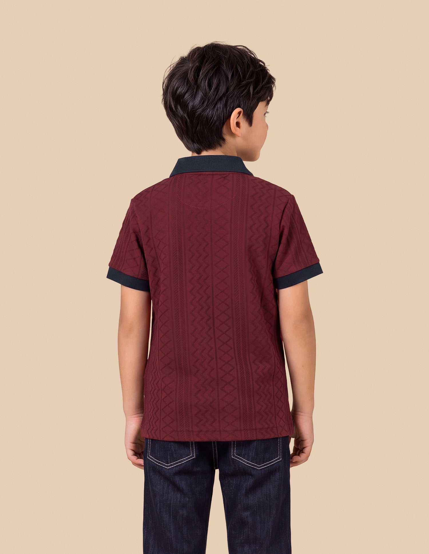 Self Design Geometric Regular Fit Polo Shirt Red - U.S. Polo Assn. India | Large