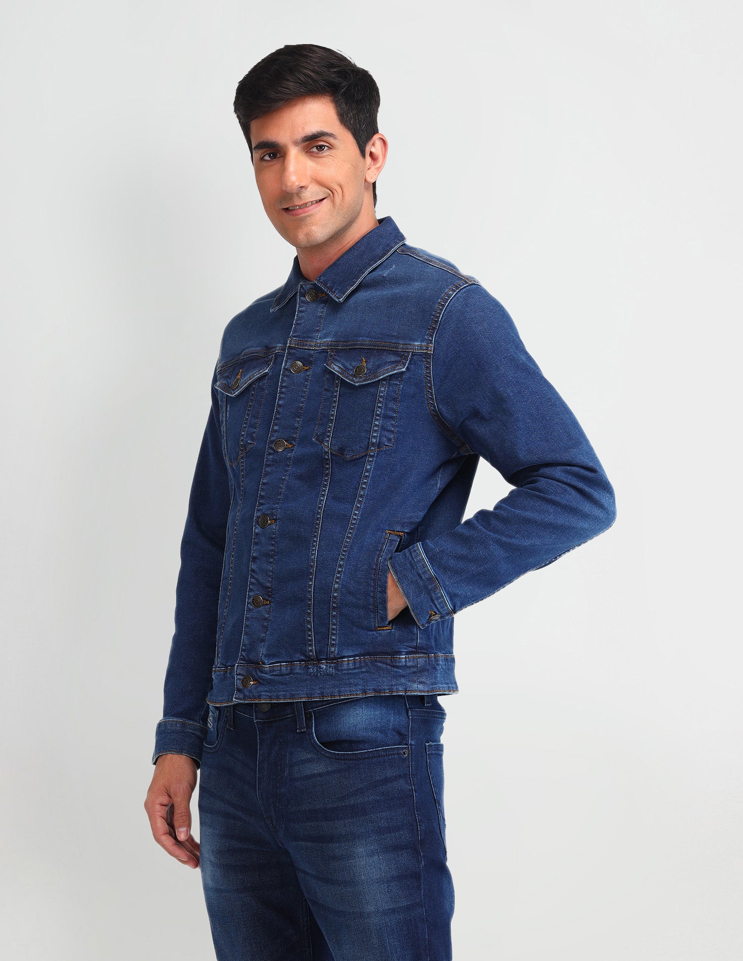 Solid Classic Fit Jacket Blue - U.S. Polo Assn. India | Large