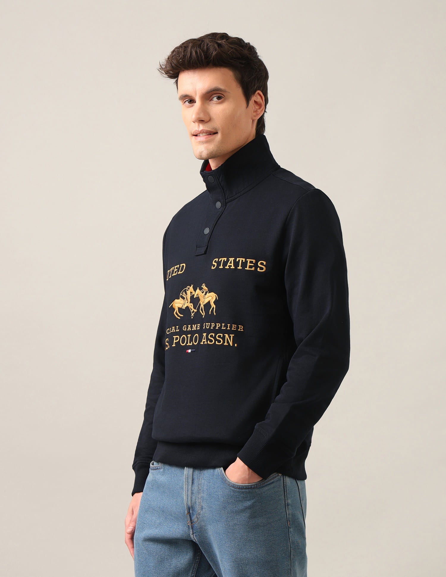 Brand Printed Sweatshirt Navy - U.S. Polo Assn. India | Large