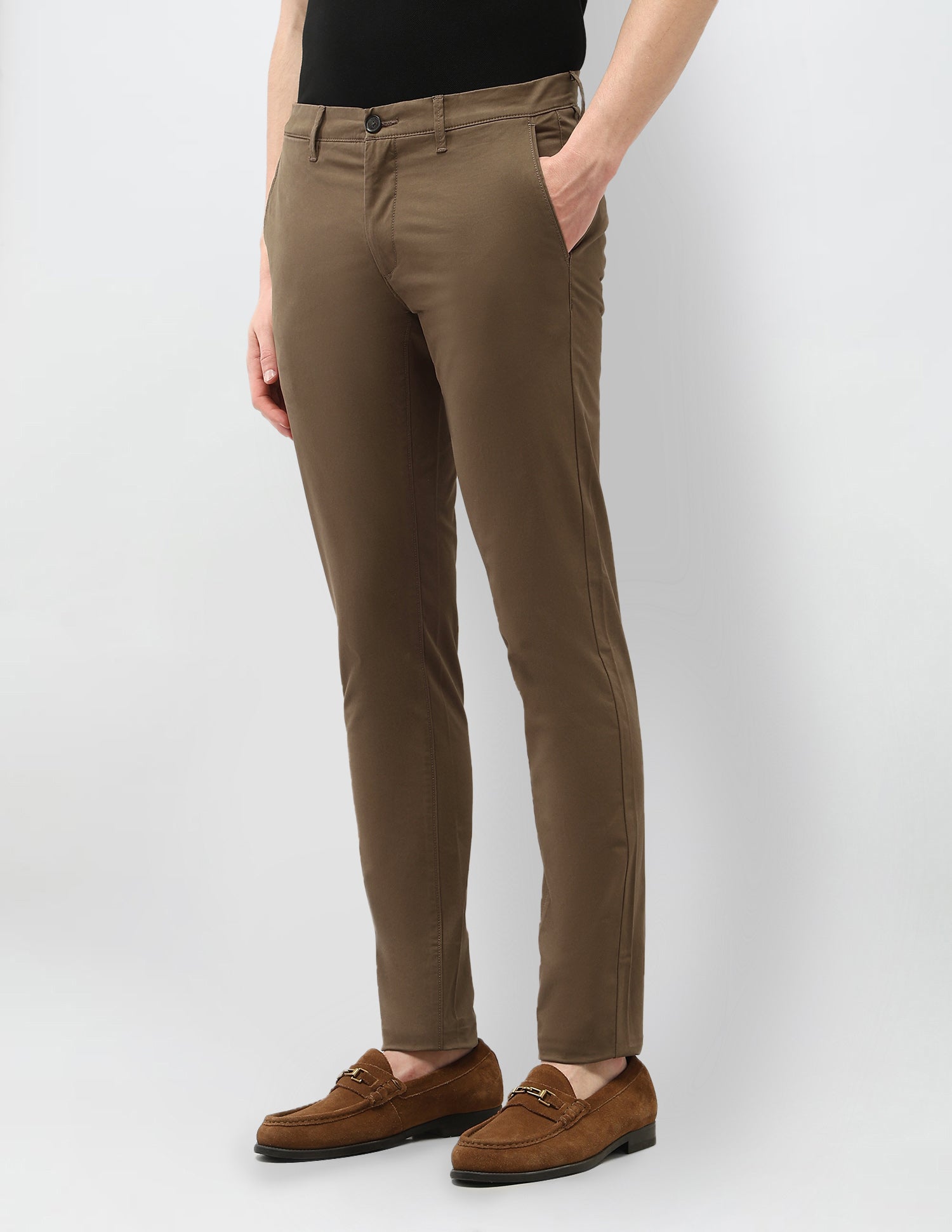 Austin Trim Regular Fit Satin Trousers Brown - U.S. Polo Assn. India | Large